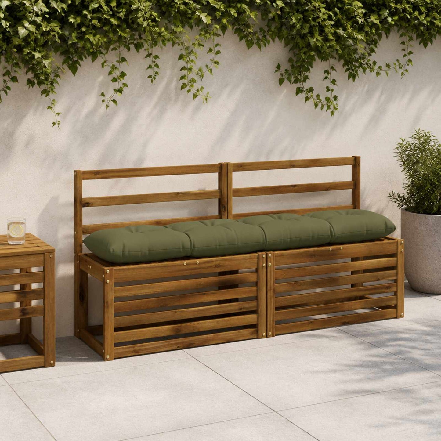 vidaXL Μαξιλάρι πάγκου VIANEN 100% Πολυεστέρας Λαδί 140 x 30 x 12 εκ