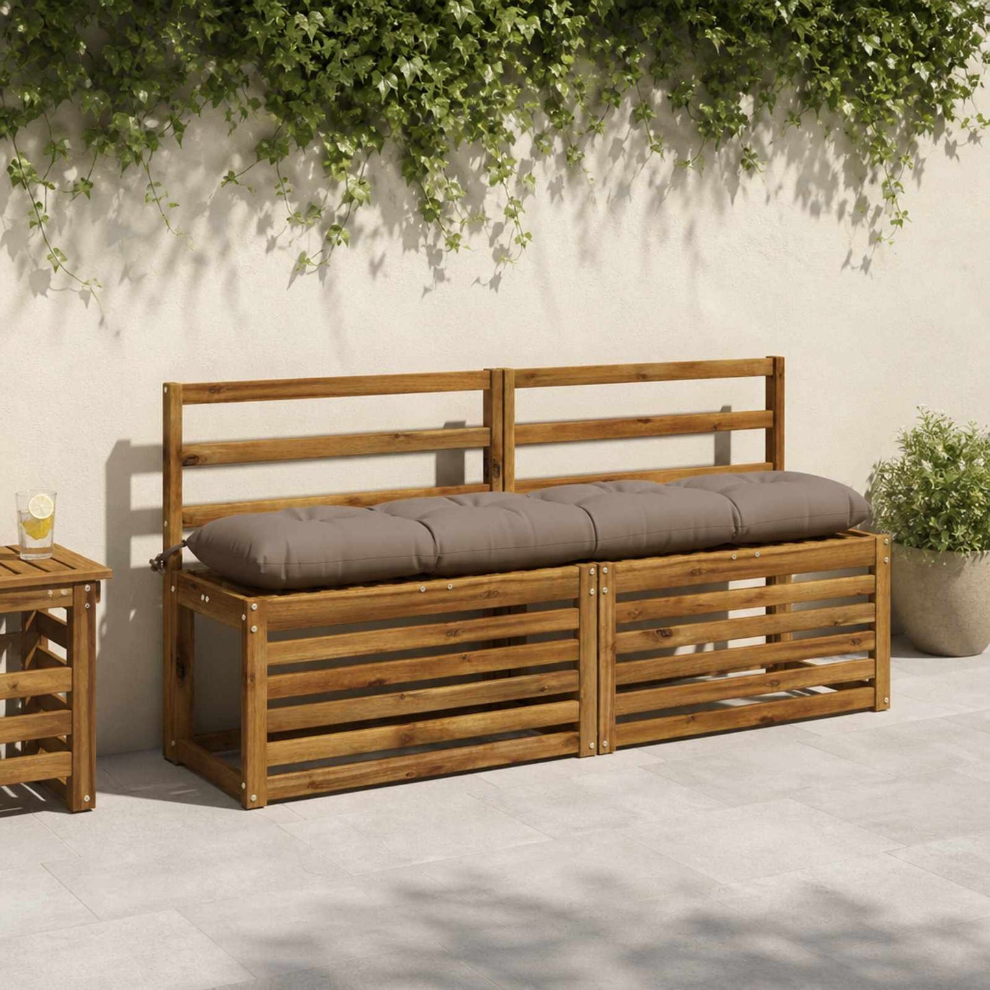 vidaXL Μαξιλάρι πάγκου VIANEN 100% Πολυεστέρας Taupe 160 x 30 x 12 εκ