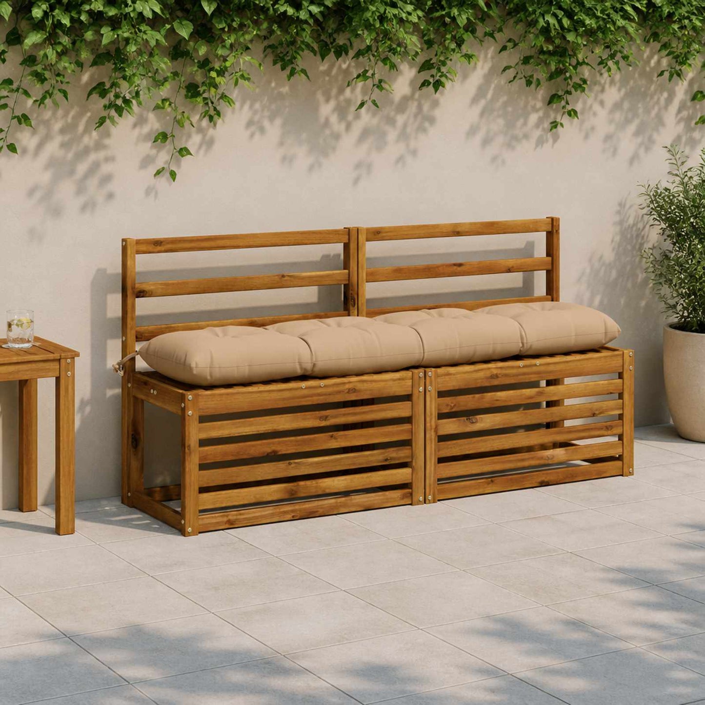 vidaXL Μαξιλάρι πάγκου VIANEN 100% Πολυεστέρας Άμμος 140 x 30 x 12 εκ