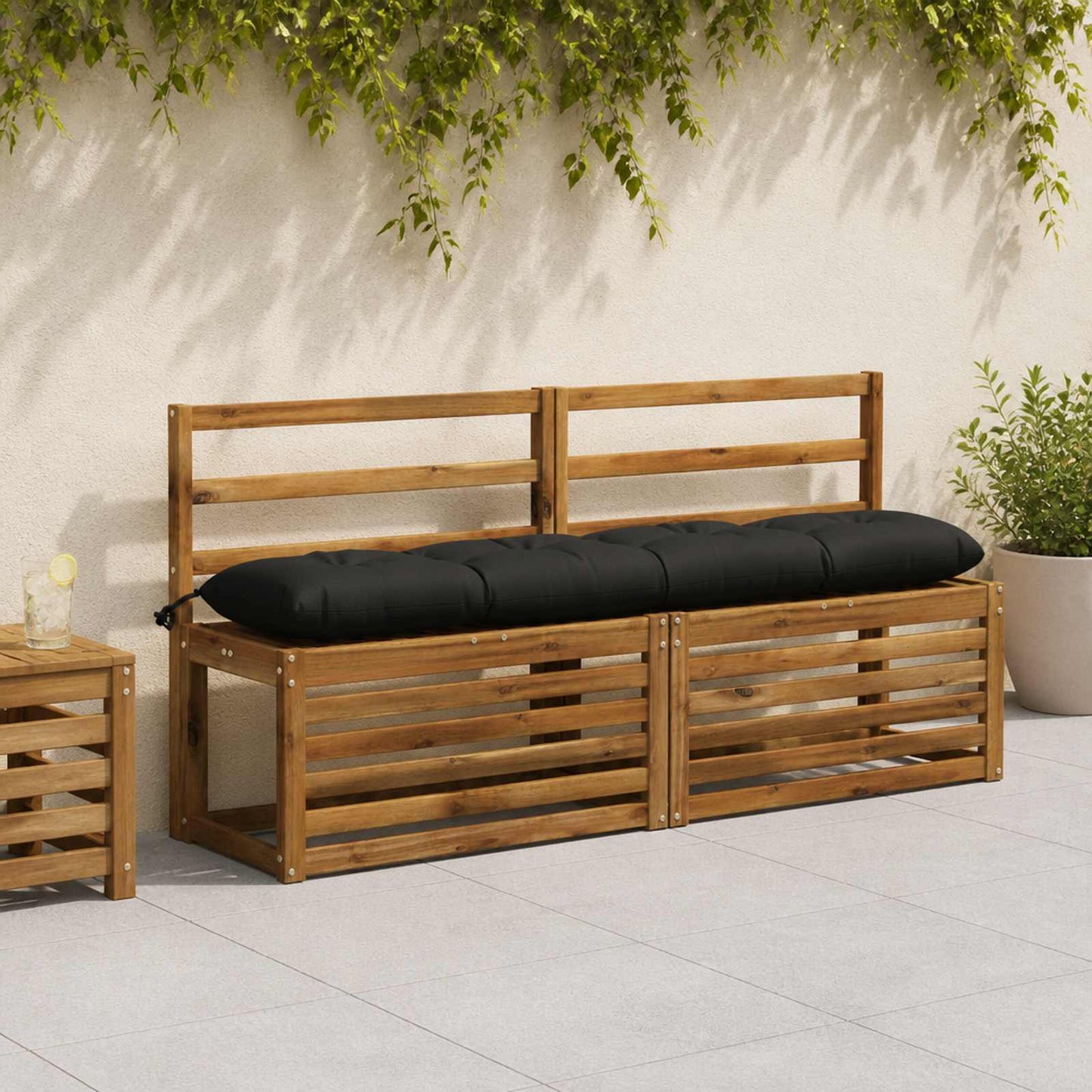 vidaXL Μαξιλάρι πάγκου VIANEN 100% Πολυεστέρας Μαύρο 140 x 30 x 12 εκ