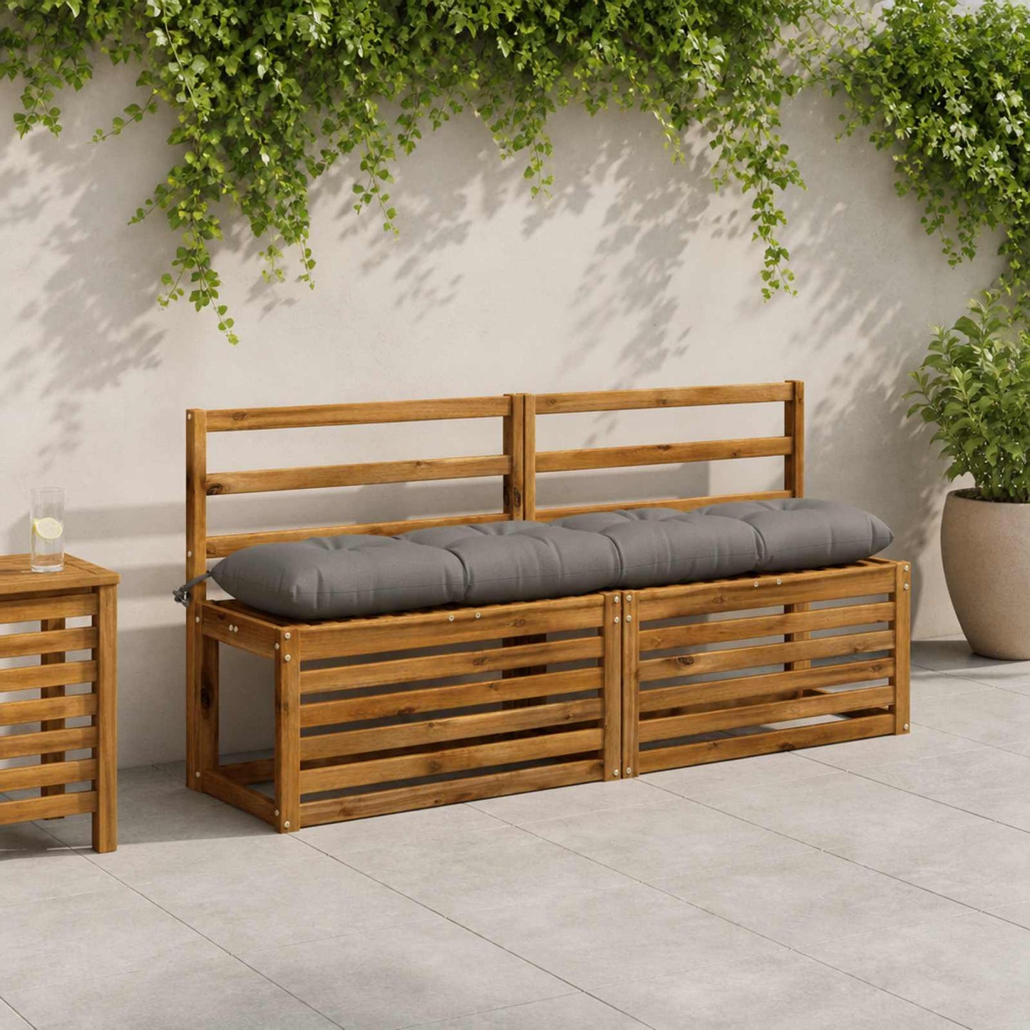 vidaXL Μαξιλάρι πάγκου VIANEN 100% Πολυεστέρας Γκρι 150 x 30 x 12 εκ