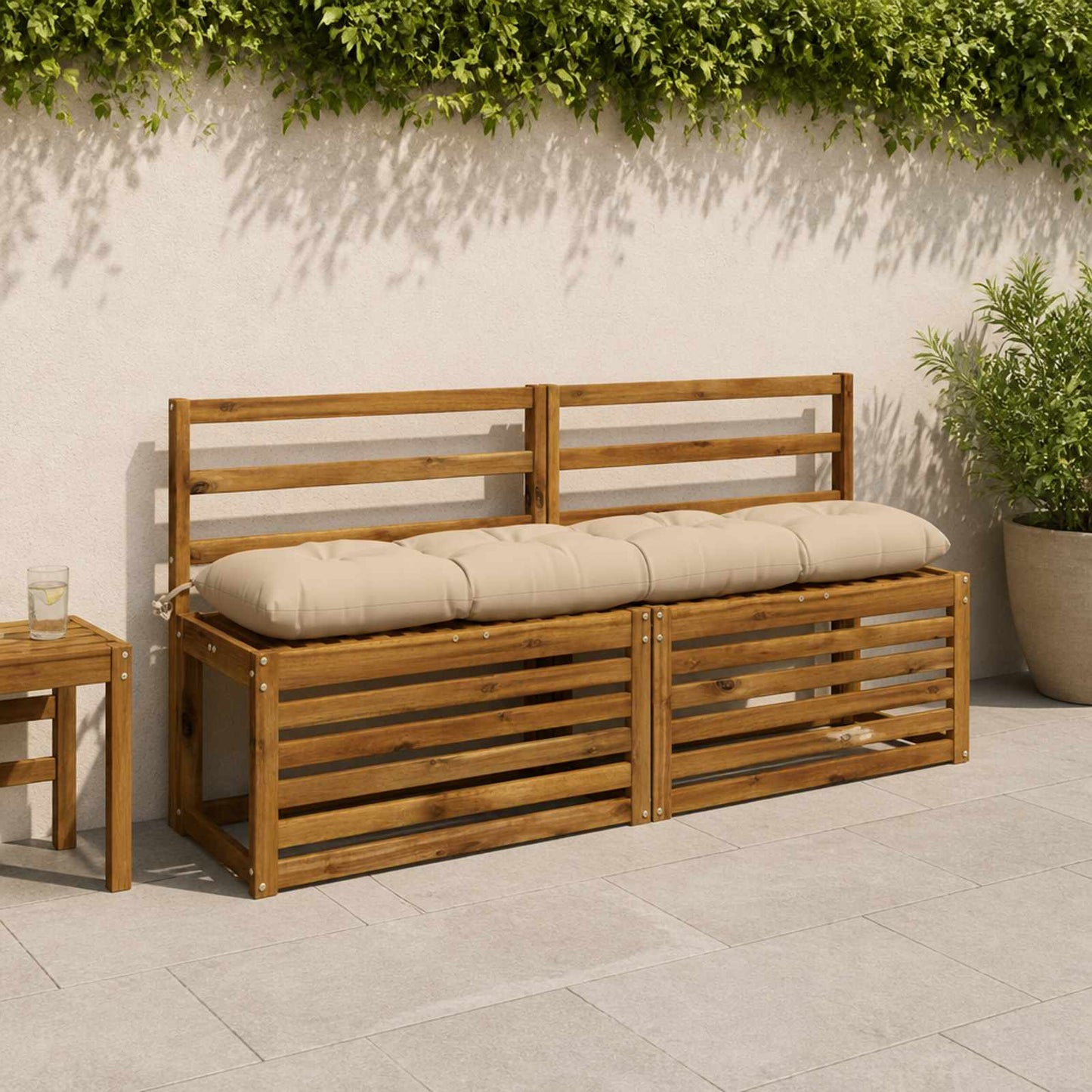 vidaXL Μαξιλάρι πάγκου VIANEN 100% Πολυεστέρας Κρεμ 150 x 30 x 12 εκ