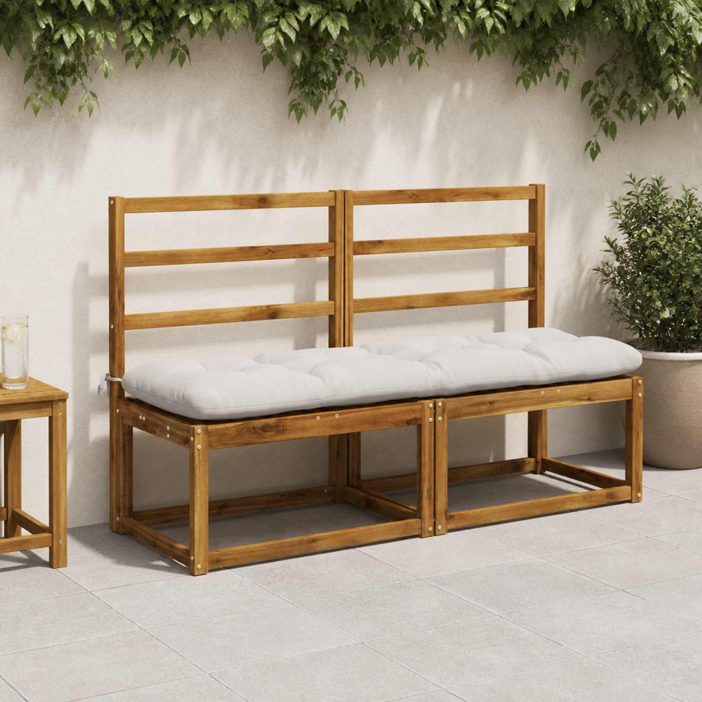 vidaXL Μαξιλάρι πάγκου VIANEN 100% Πολυεστέρας Λευκό 150 x 40 x 12 εκ