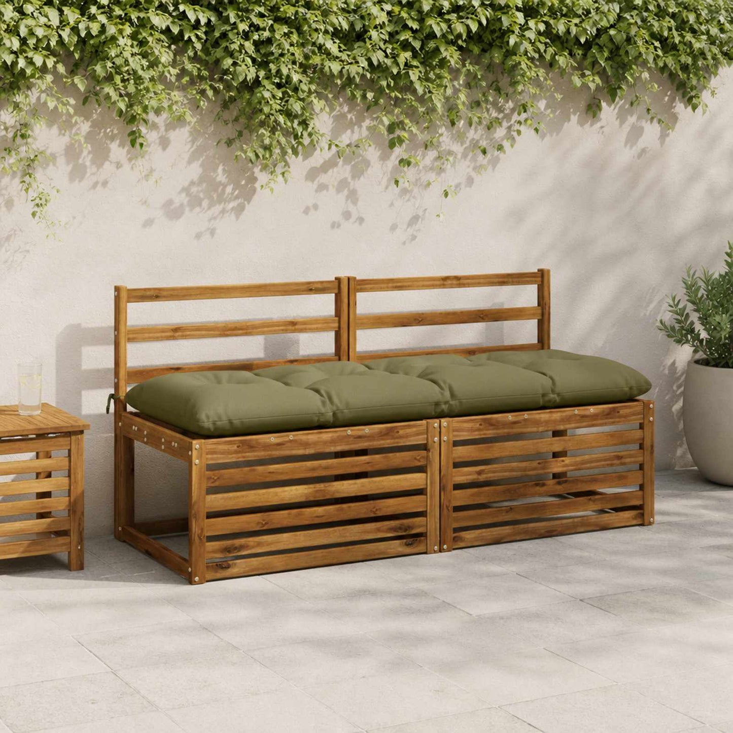 vidaXL Μαξιλάρι πάγκου VIANEN 100% Πολυεστέρας Λαδί 150 x 50 x 12 εκ