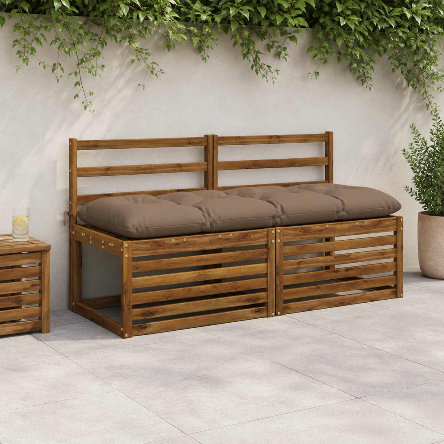 vidaXL Μαξιλάρι πάγκου VIANEN 100% Πολυεστέρας Taupe 150 x 50 x 12 εκ