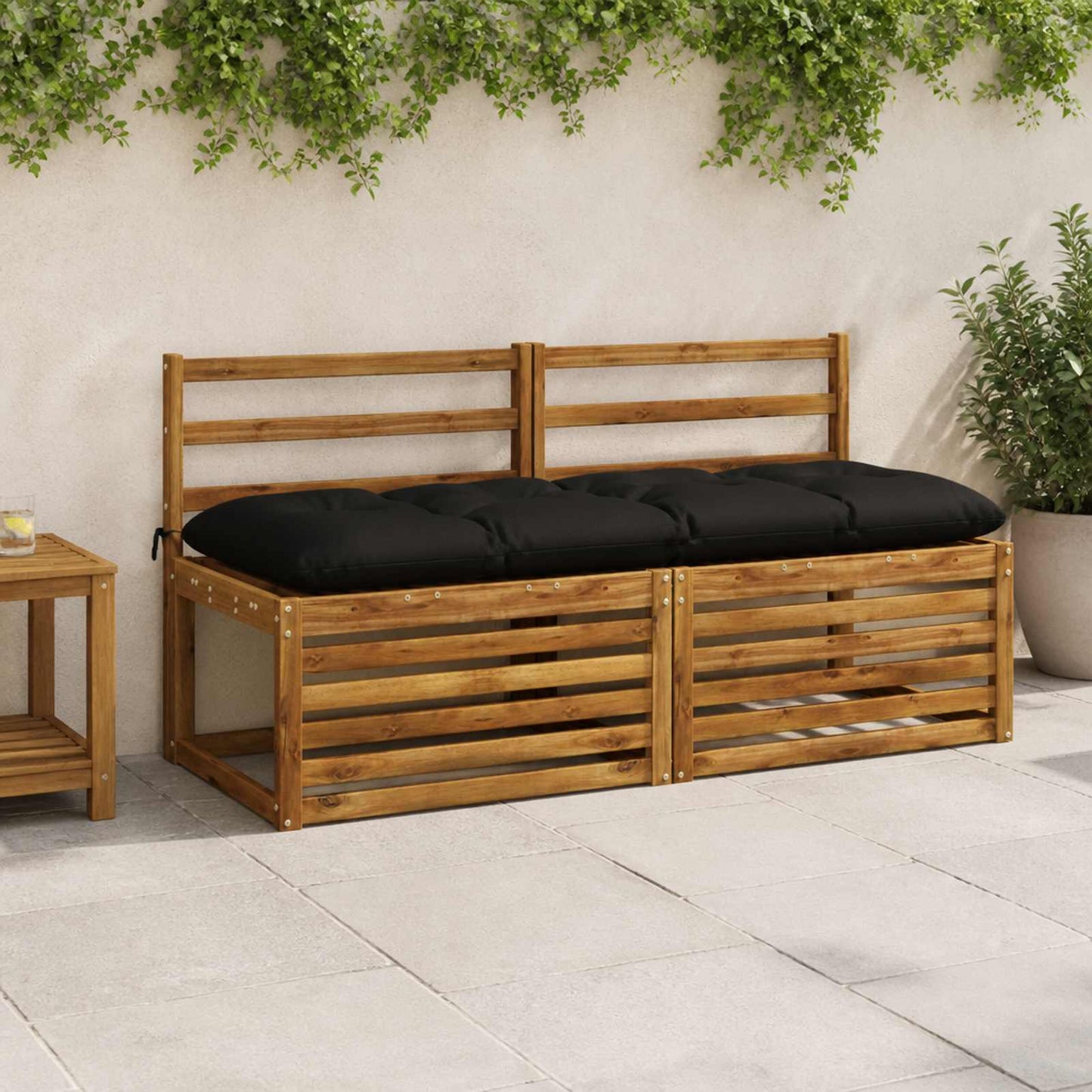 vidaXL Μαξιλάρι πάγκου VIANEN 100% Πολυεστέρας Μαύρο 140 x 50 x 12 εκ
