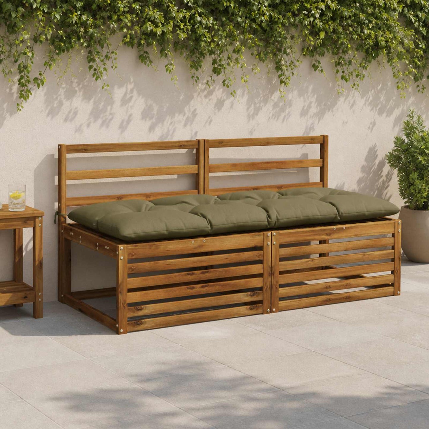 vidaXL Μαξιλάρι πάγκου VIANEN 100% Πολυεστέρας Λαδί 160 x 60 x 12 εκ.