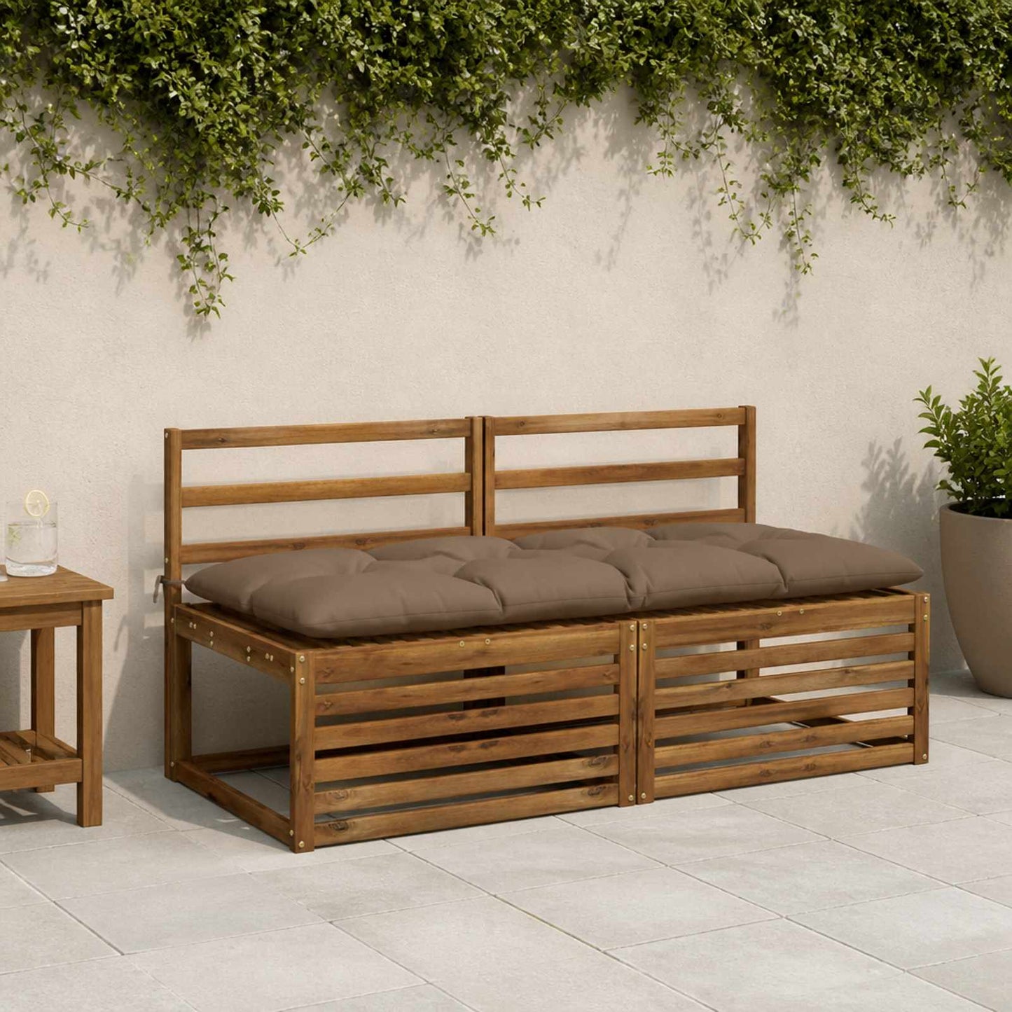 vidaXL Μαξιλάρι πάγκου VIANEN 100% Πολυεστέρας Taupe 160 x 60 x 12 εκ.