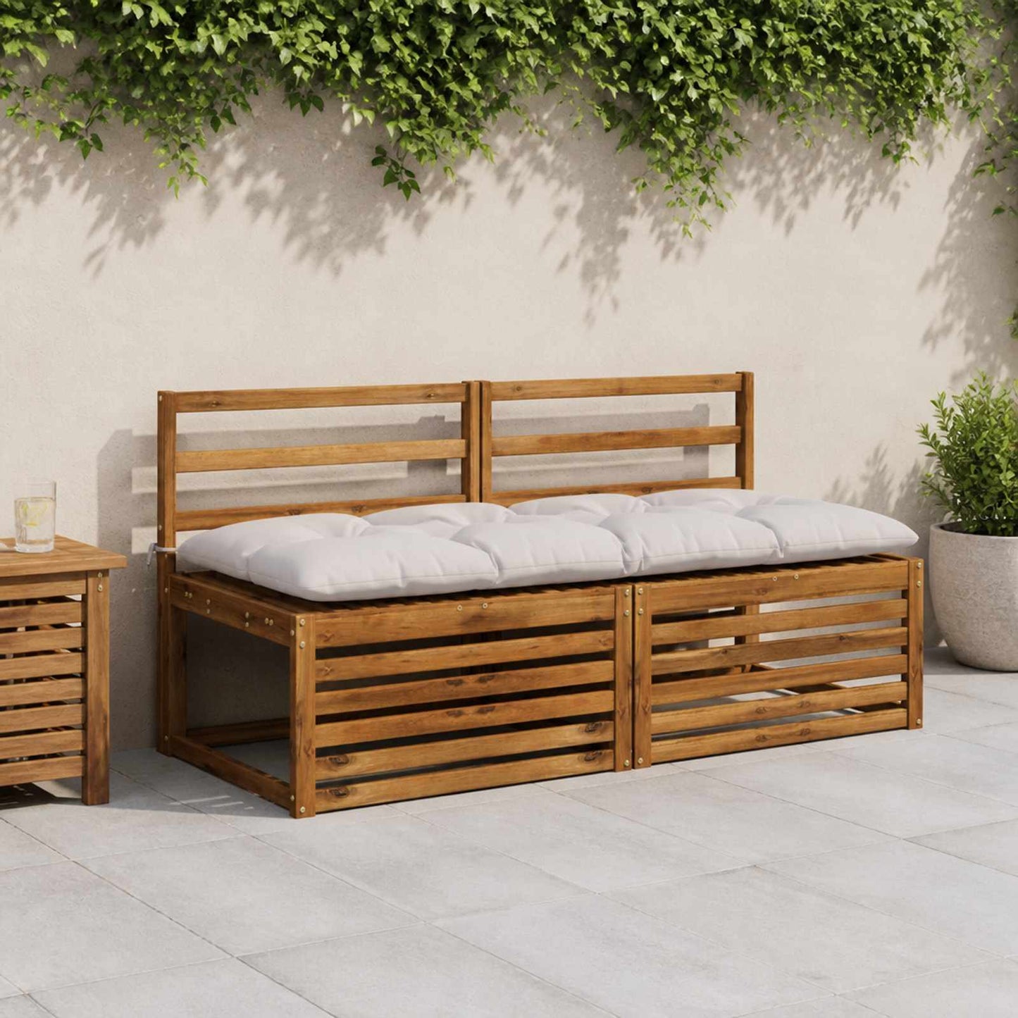vidaXL Μαξιλάρι πάγκου VIANEN 100% Πολυεστέρας Λευκό 140 x 60 x 12 εκ