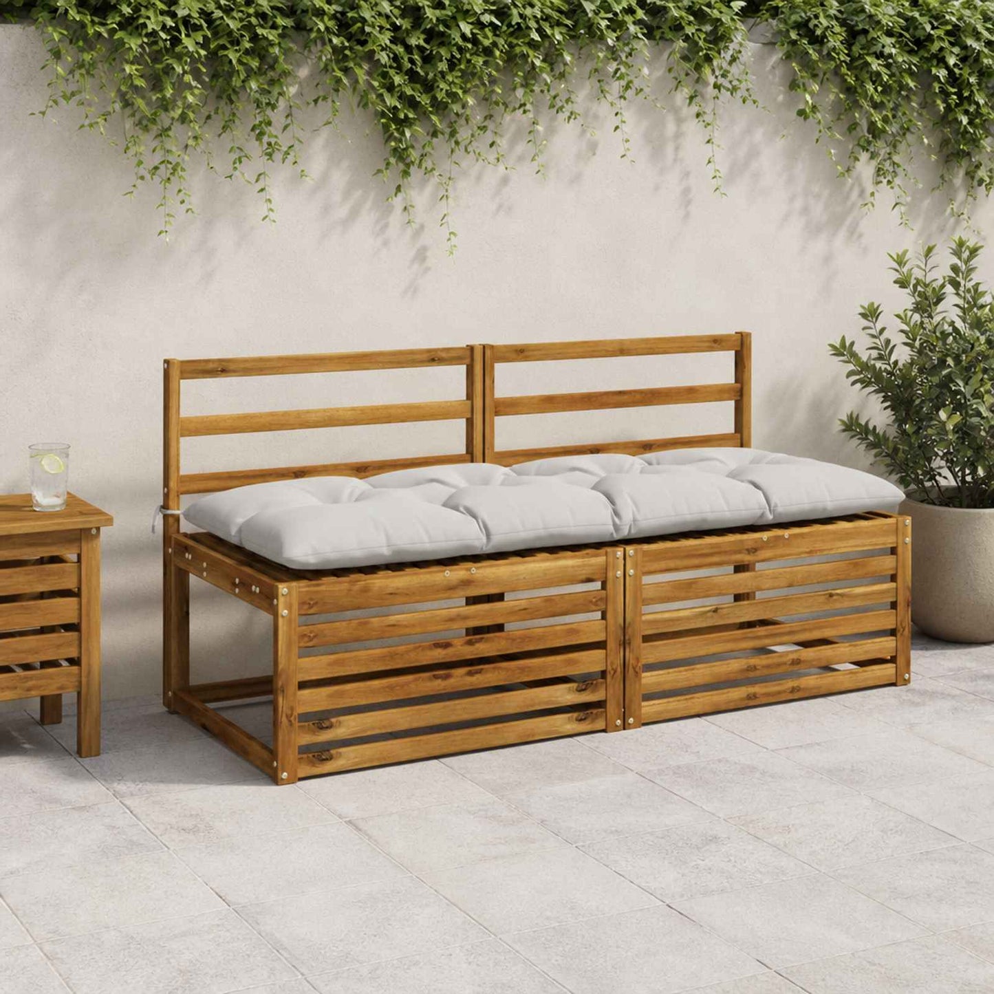 vidaXL Μαξιλάρια Παγκάκια VIANEN 2 τμχ. 100% Πολυεστέρας Λευκό