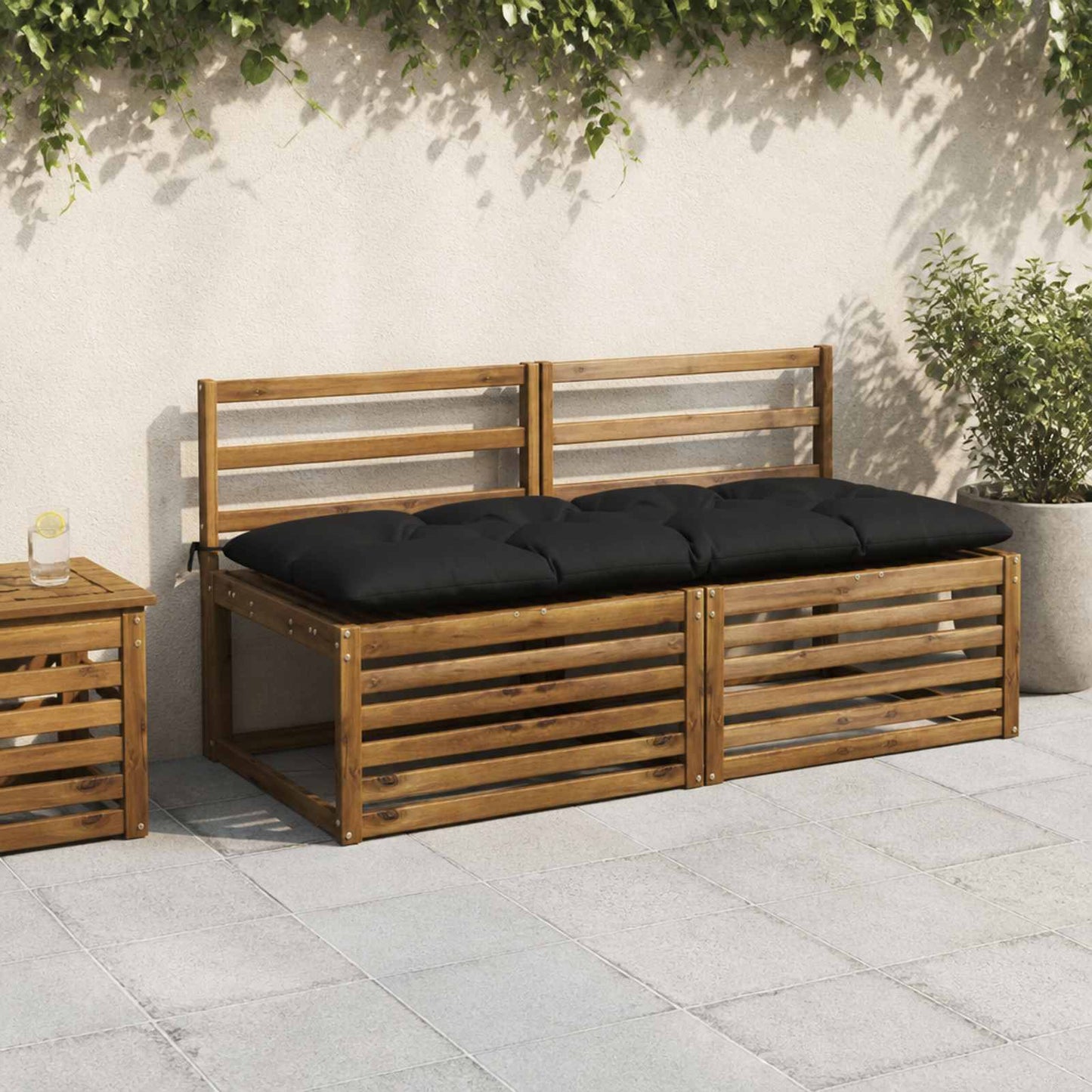 vidaXL Μαξιλάρι πάγκου VIANEN 100% Πολυεστέρας Μαύρο 160 x 60 x 12 εκ.