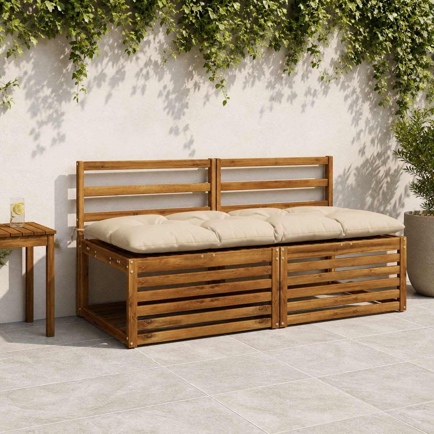 vidaXL Μαξιλάρι πάγκου VIANEN 100% Πολυεστέρας Κρεμ 150 x 60 x 12 εκ