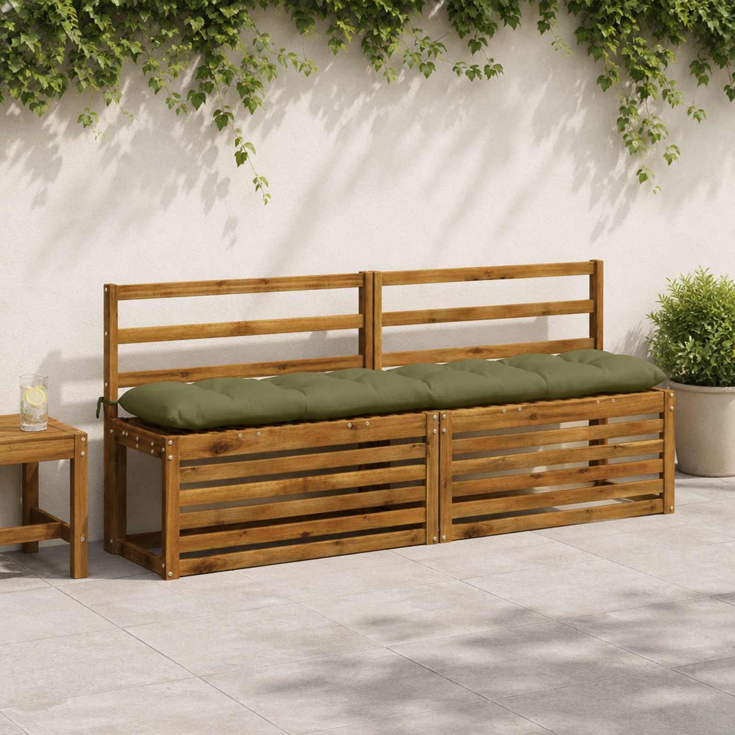 vidaXL Μαξιλάρι πάγκου VIANEN 100% Πολυεστέρας Λαδί 180 x 30 x 12 εκ