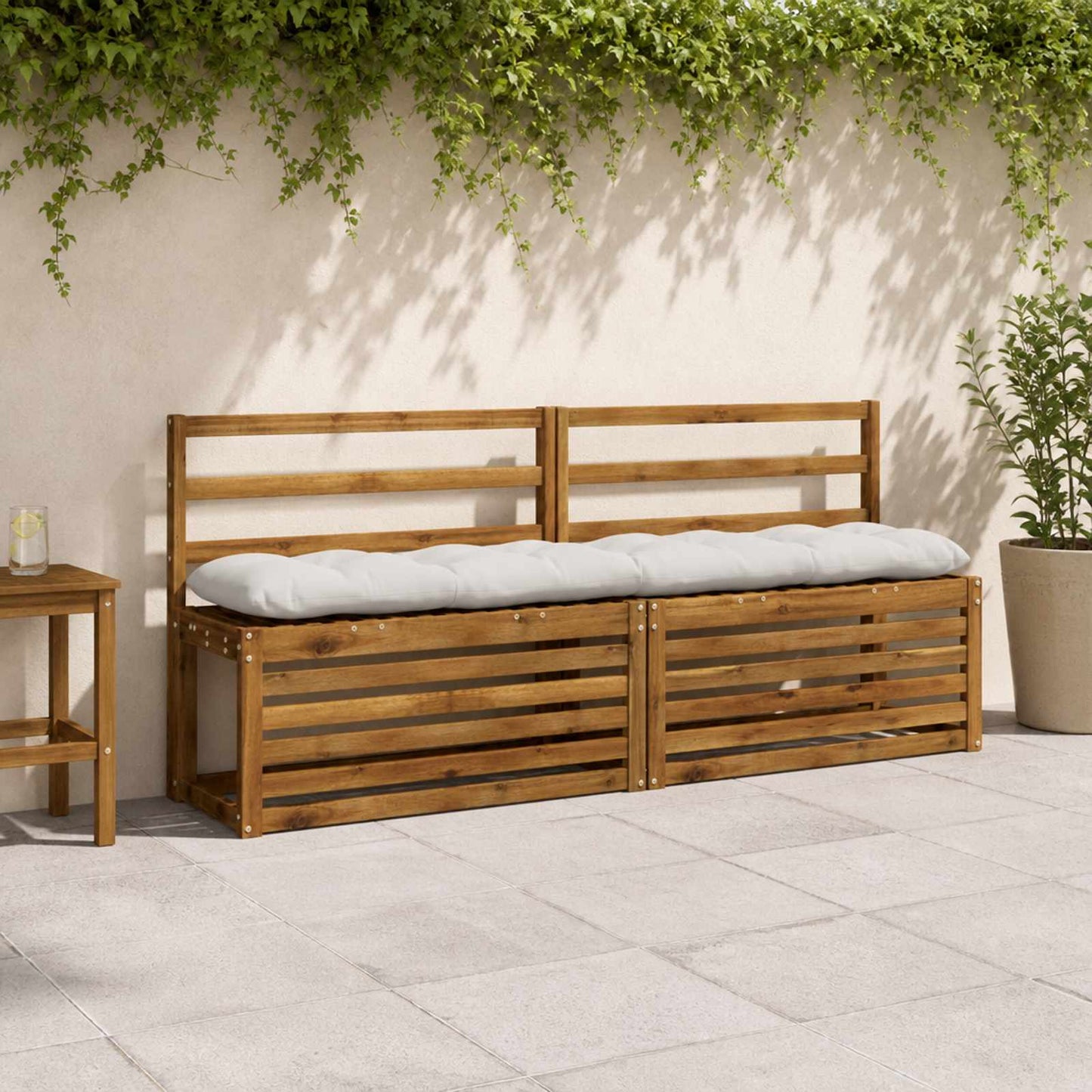 vidaXL Μαξιλάρι πάγκου VIANEN 100% Πολυεστέρας Λευκό 180 x 30 x 12 εκ