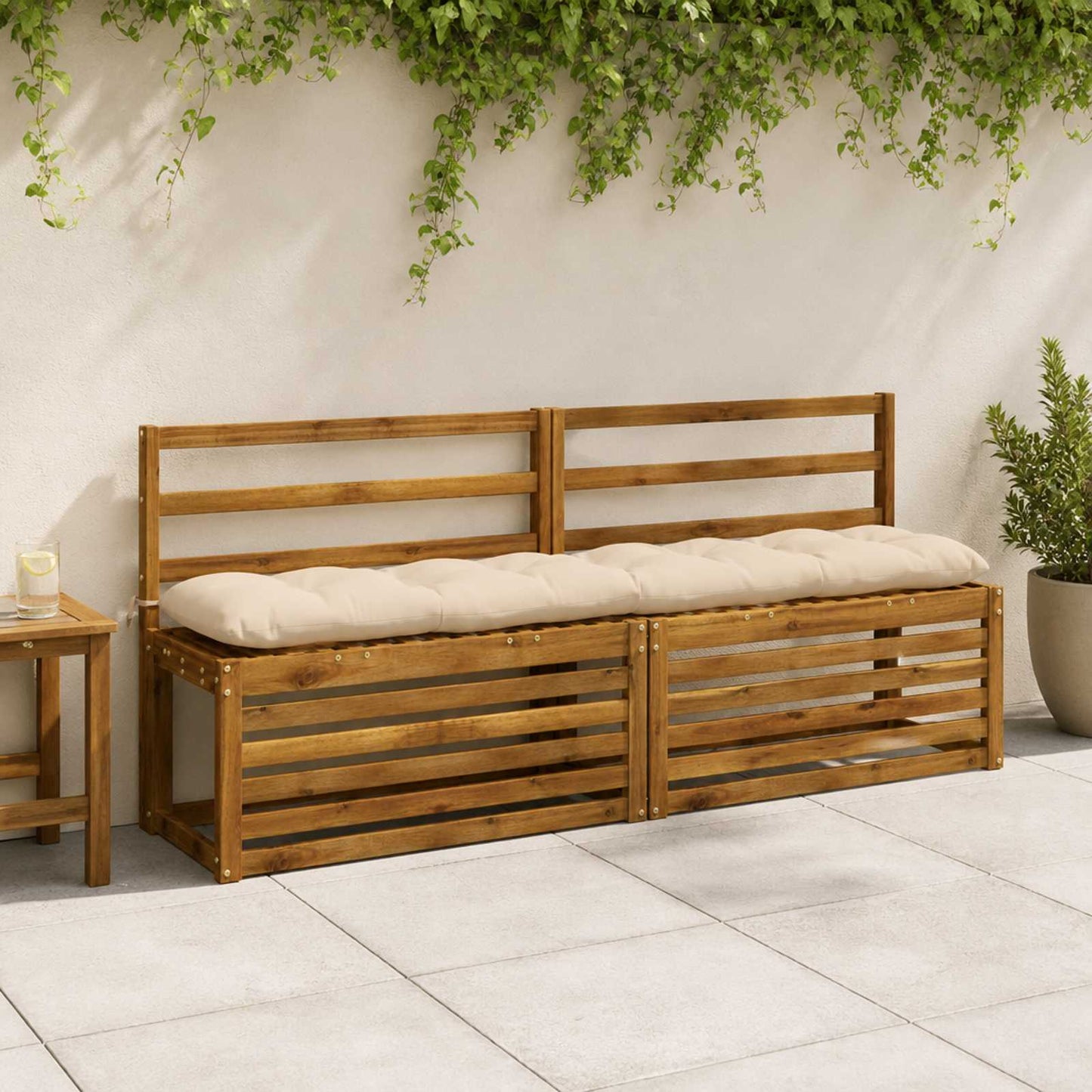 vidaXL Μαξιλάρι πάγκου VIANEN 100% Πολυεστέρας Κρεμ 170 x 30 x 12 εκ