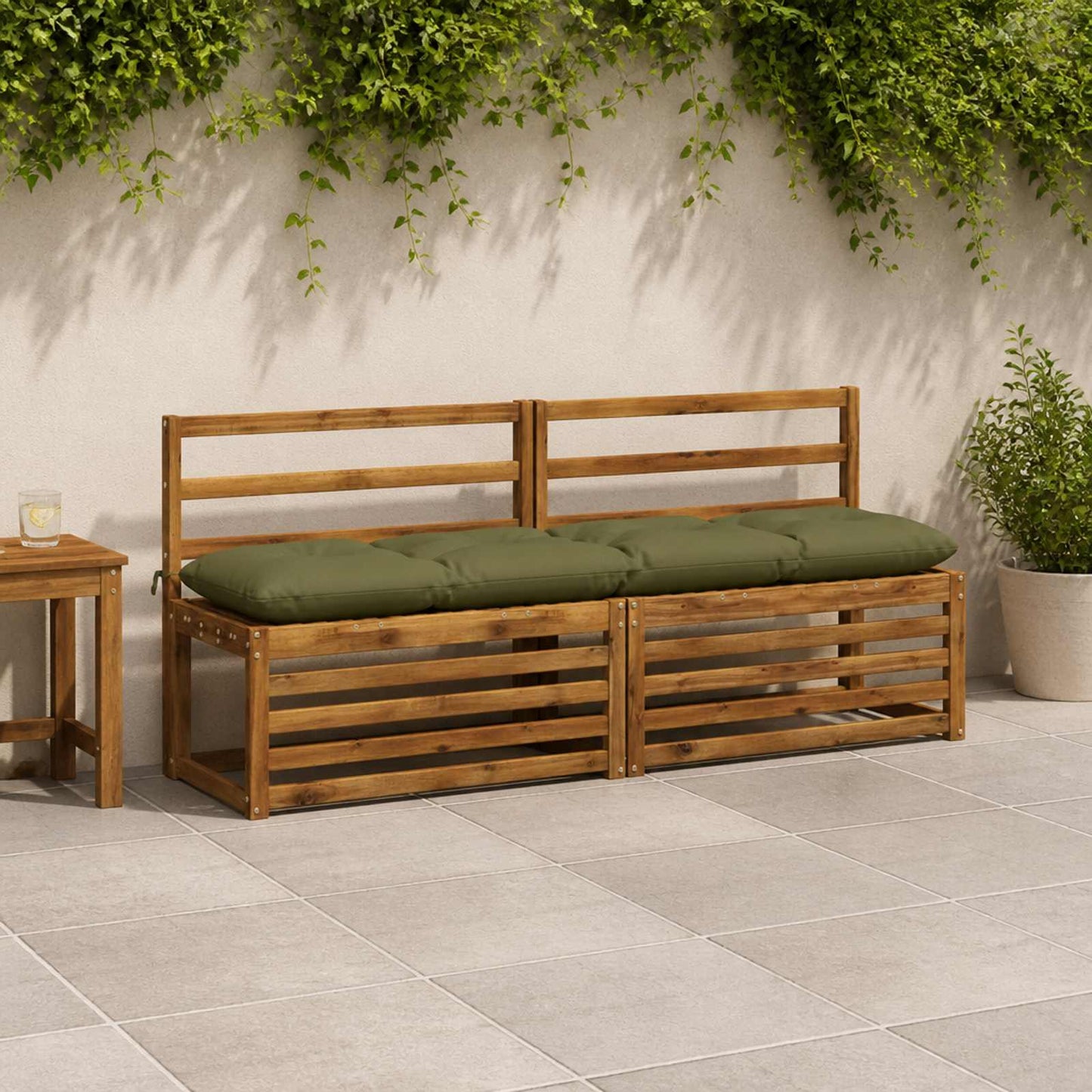 vidaXL Μαξιλάρι πάγκου VIANEN 100% Πολυεστέρας Λαδί 180 x 40 x 12 εκ