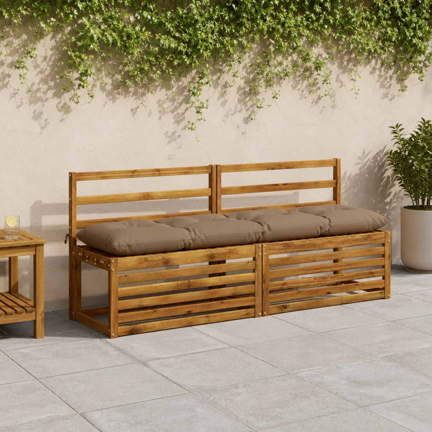 vidaXL Μαξιλάρι πάγκου VIANEN 100% Πολυεστέρας Taupe 160 x 40 x 12 εκ