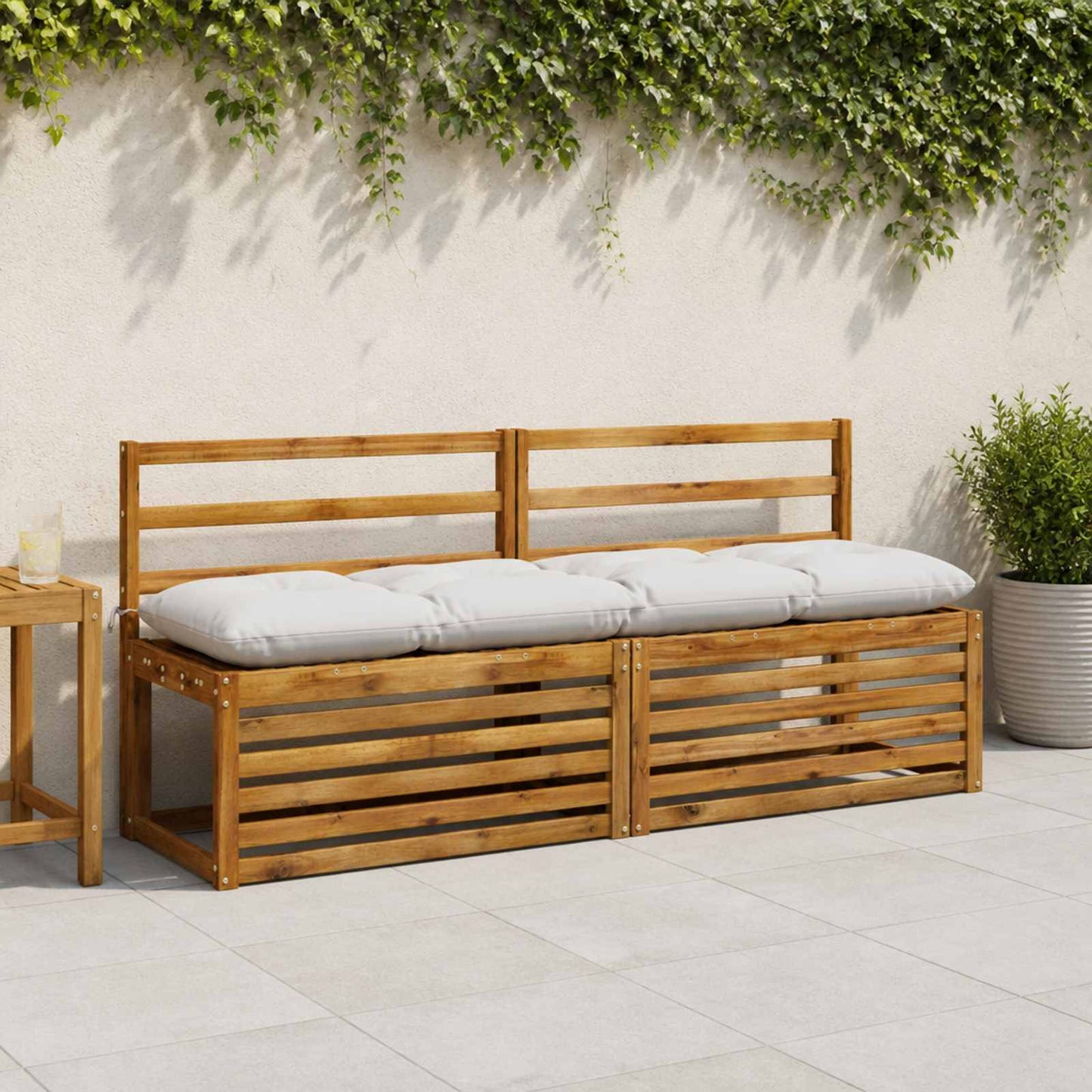 vidaXL Μαξιλάρι πάγκου VIANEN 100% Πολυεστέρας Λευκό 160 x 40 x 12 εκ