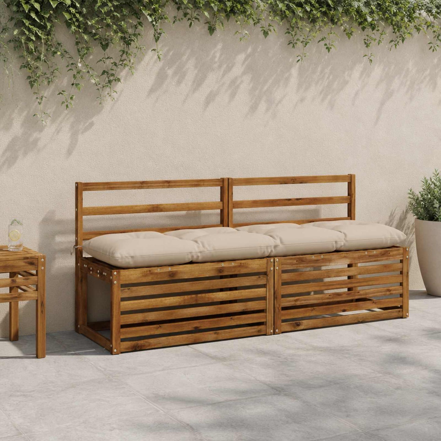vidaXL Μαξιλάρι πάγκου VIANEN 100% Πολυεστέρας Κρεμ 180 x 40 x 12 εκ