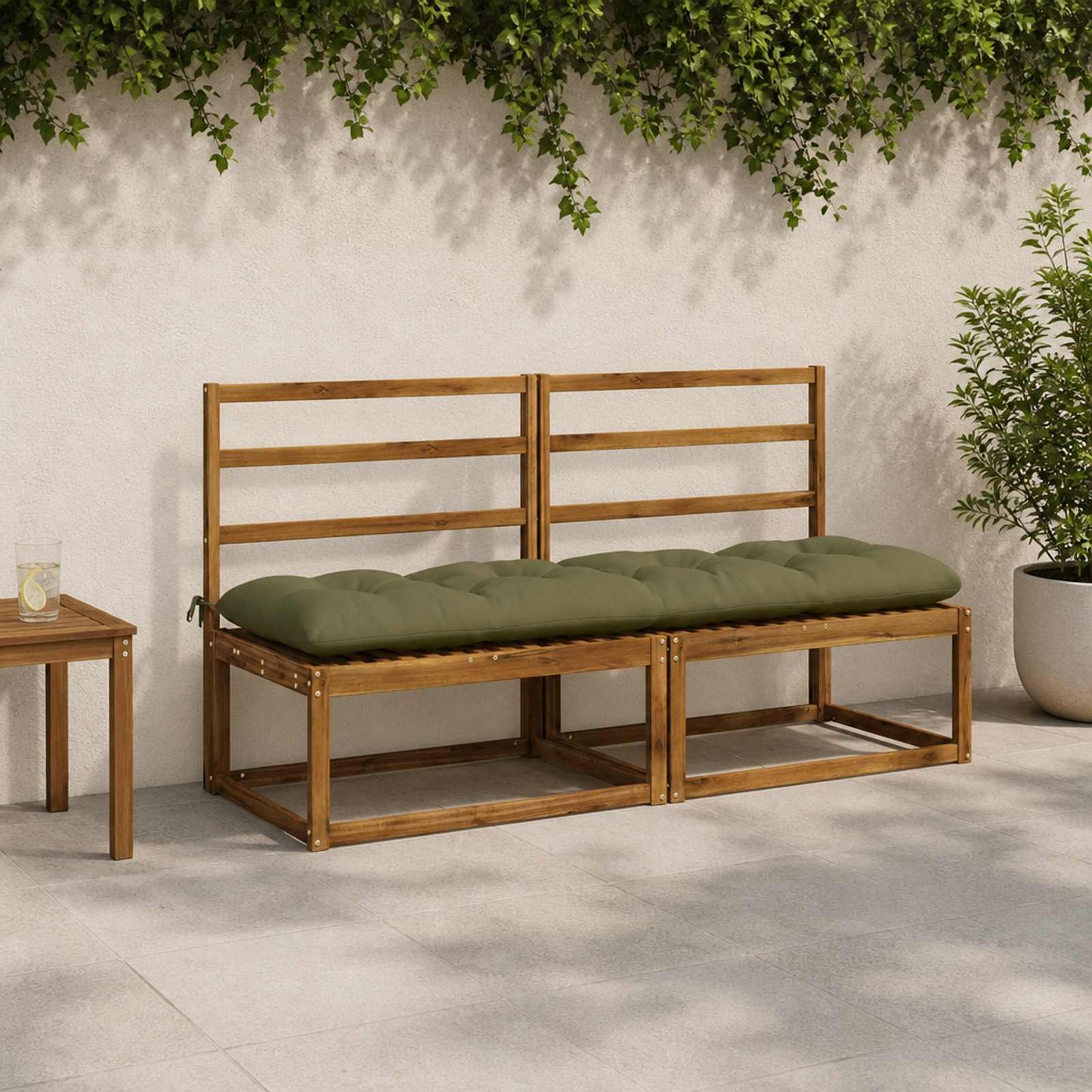 vidaXL Μαξιλάρι πάγκου VIANEN 100% Πολυεστέρας Λαδί 180 x 50 x 12 εκ
