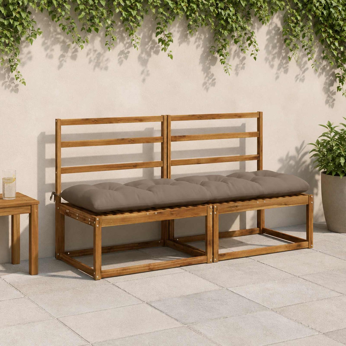 vidaXL Μαξιλάρι πάγκου VIANEN 100% Πολυεστέρας Taupe 180 x 50 x 12 εκ