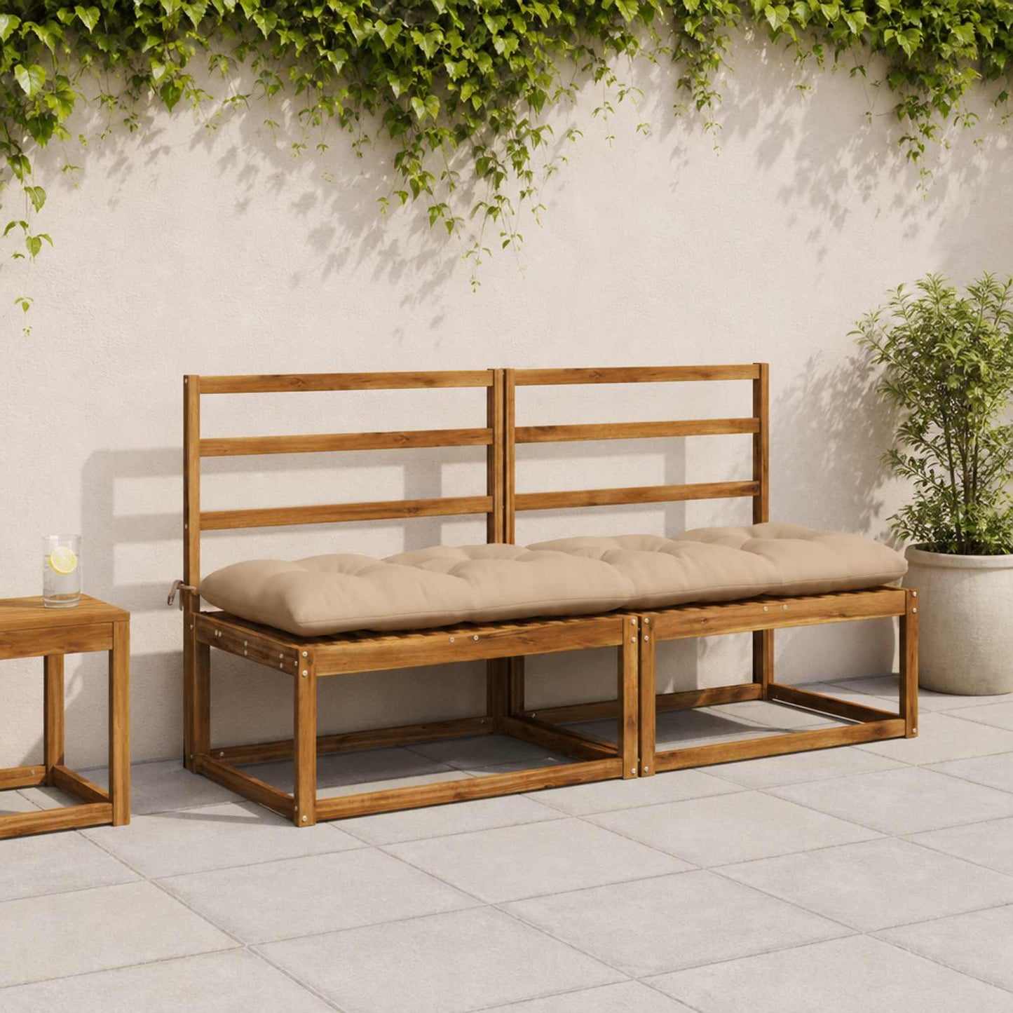 vidaXL Μαξιλάρι πάγκου VIANEN 100% Πολυεστέρας Άμμος 160 x 50 x 12 εκ