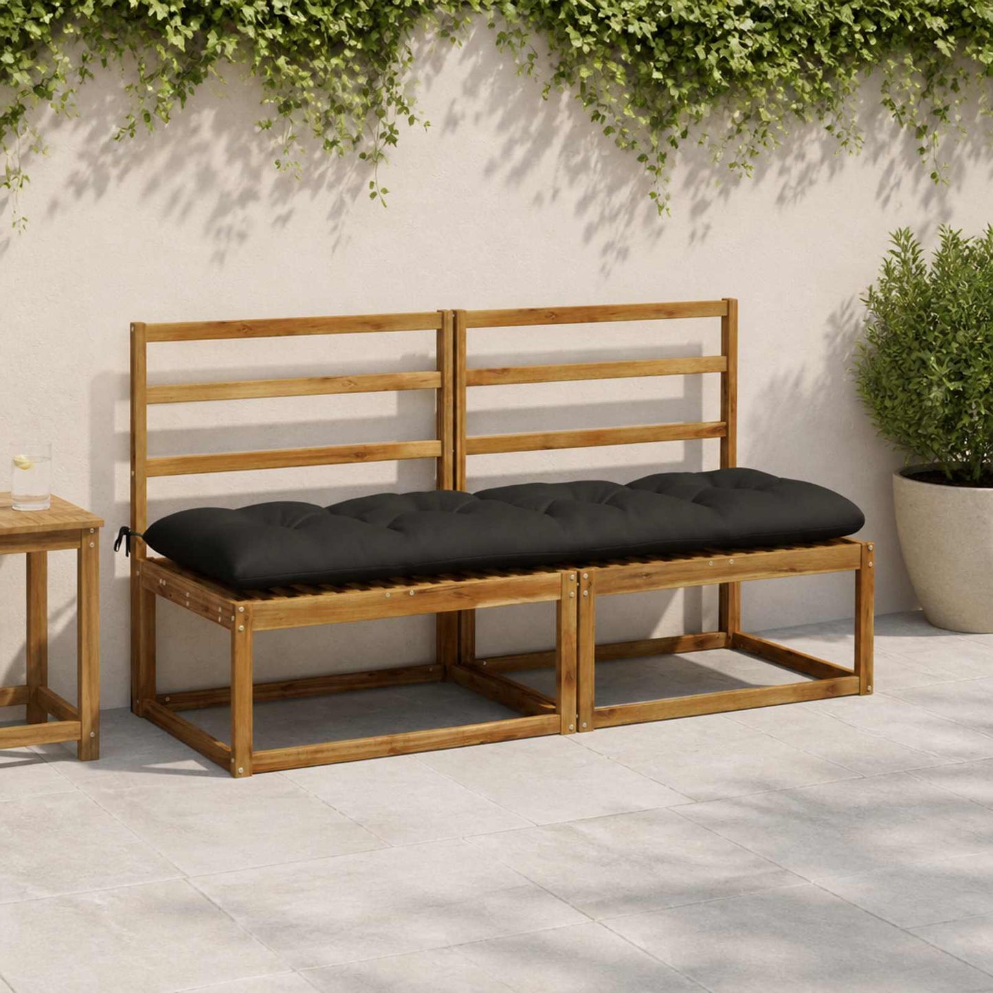 vidaXL Μαξιλάρι πάγκου VIANEN 100% Πολυεστέρας Μαύρο 180 x 50 x 12 εκ
