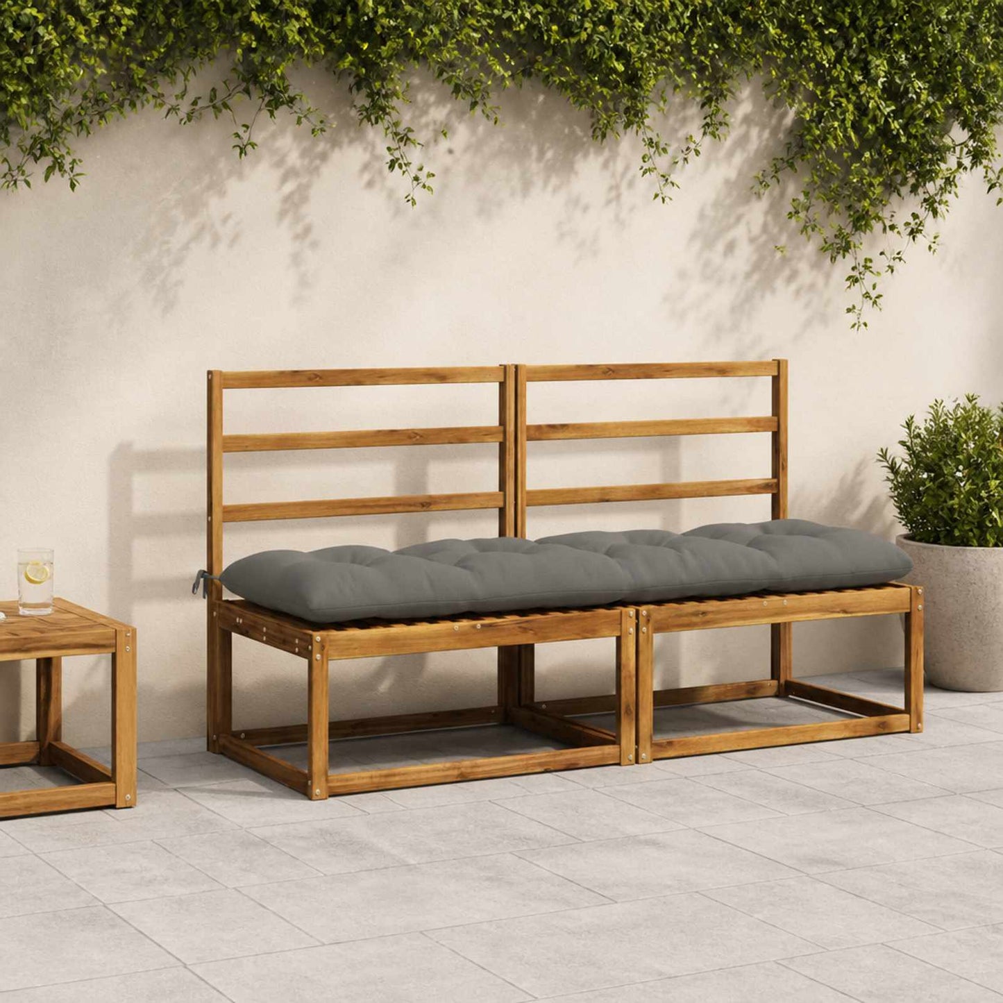 vidaXL Μαξιλάρι πάγκου VIANEN 100% Πολυεστέρας Γκρι 180 x 50 x 12 εκ