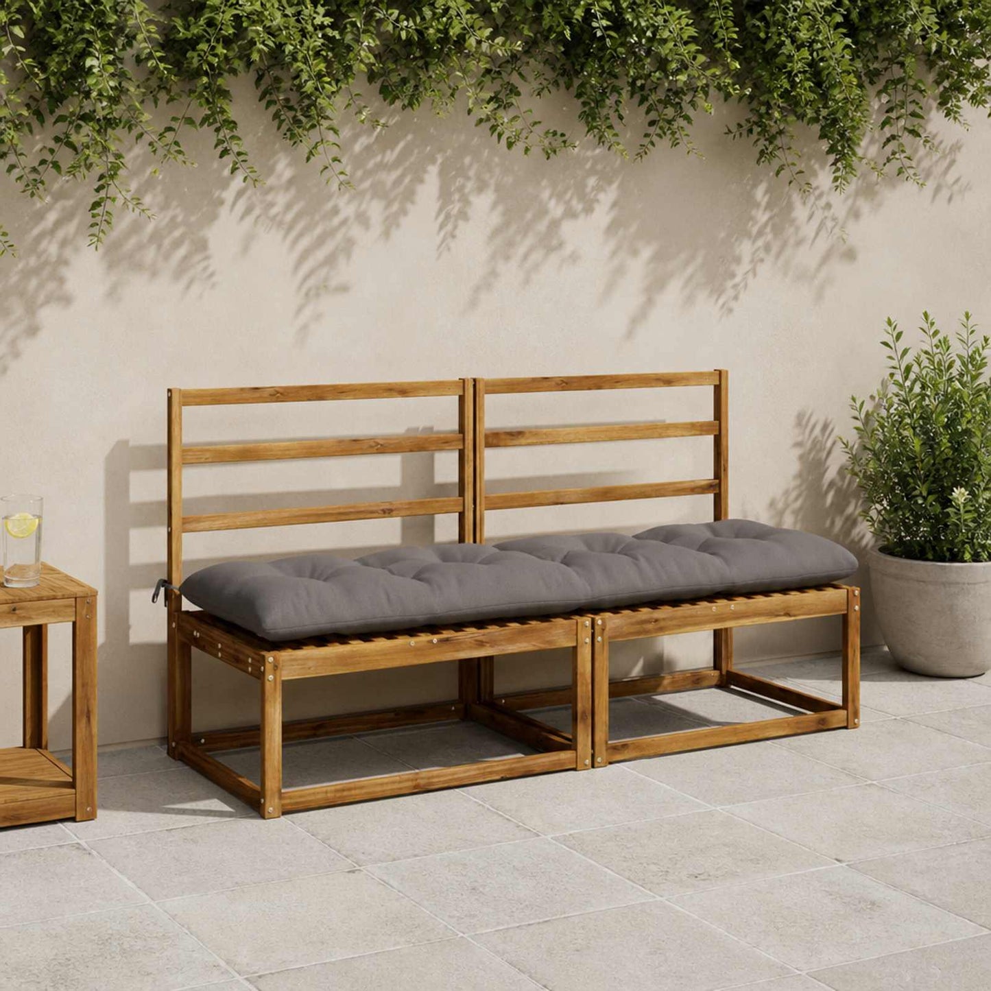 vidaXL Μαξιλάρια Παγκάκια VIANEN 2 τμχ. 100% Πολυεστέρας Γκρι