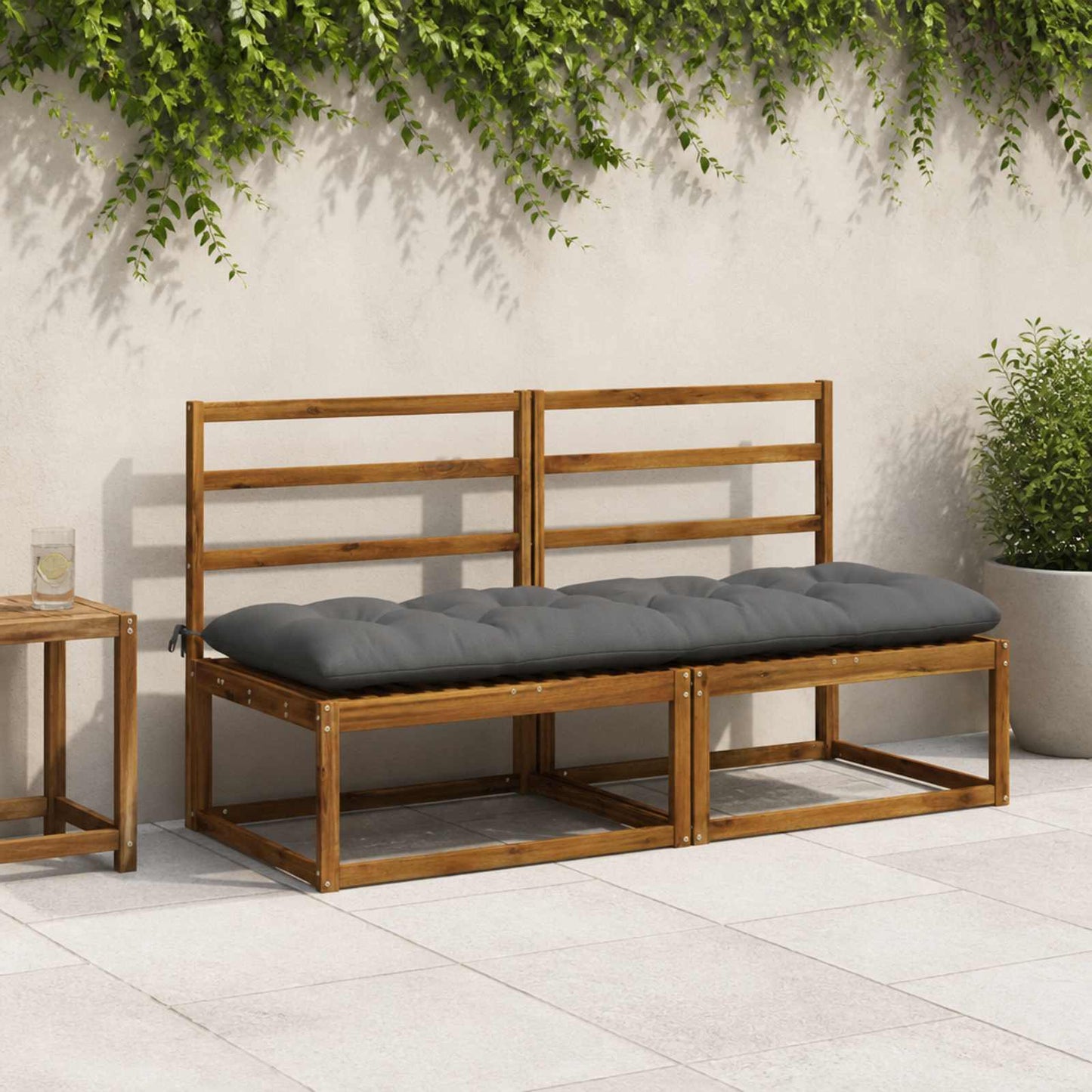 vidaXL Μαξιλάρι πάγκου VIANEN 100% Πολυεστέρας Γκρι 180 x 60 x 12 εκ