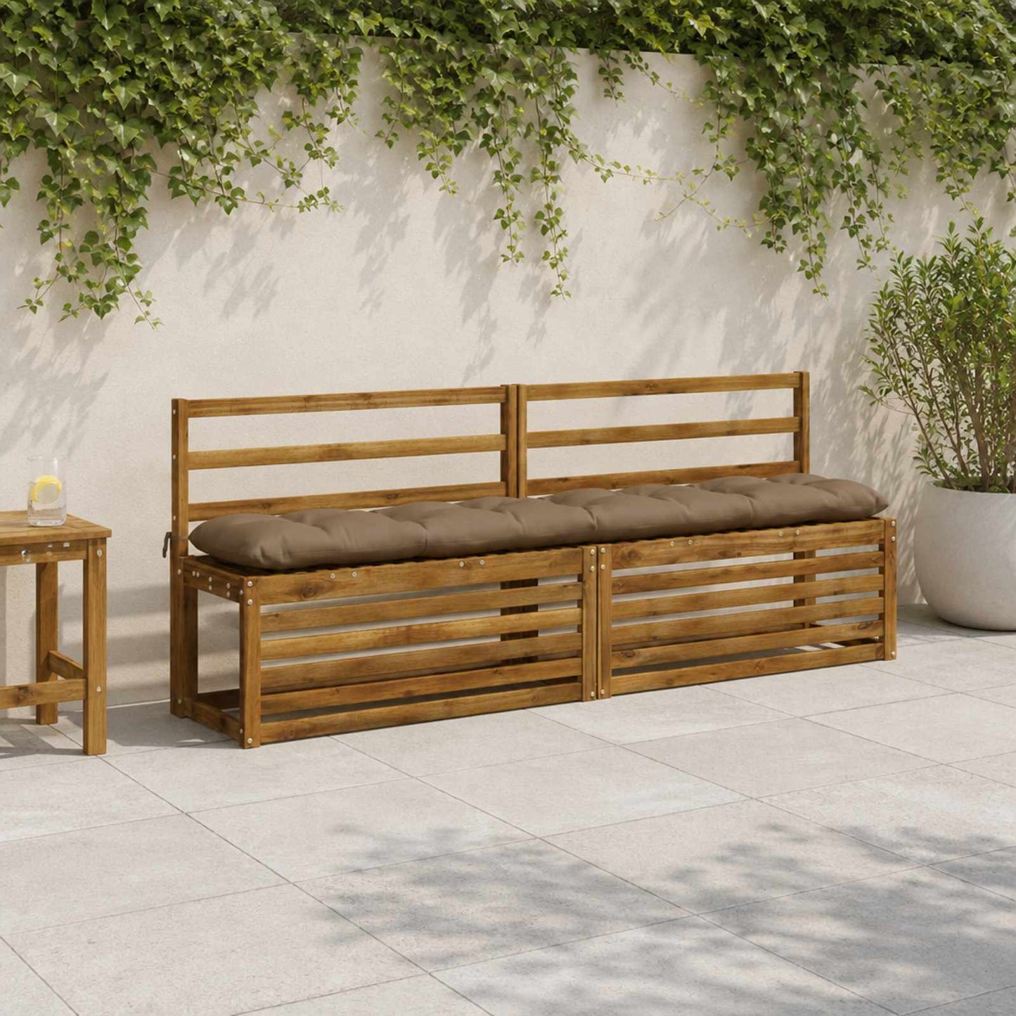 vidaXL Μαξιλάρι πάγκου VIANEN 100% Πολυεστέρας Taupe 190 x 30 x 12 εκ