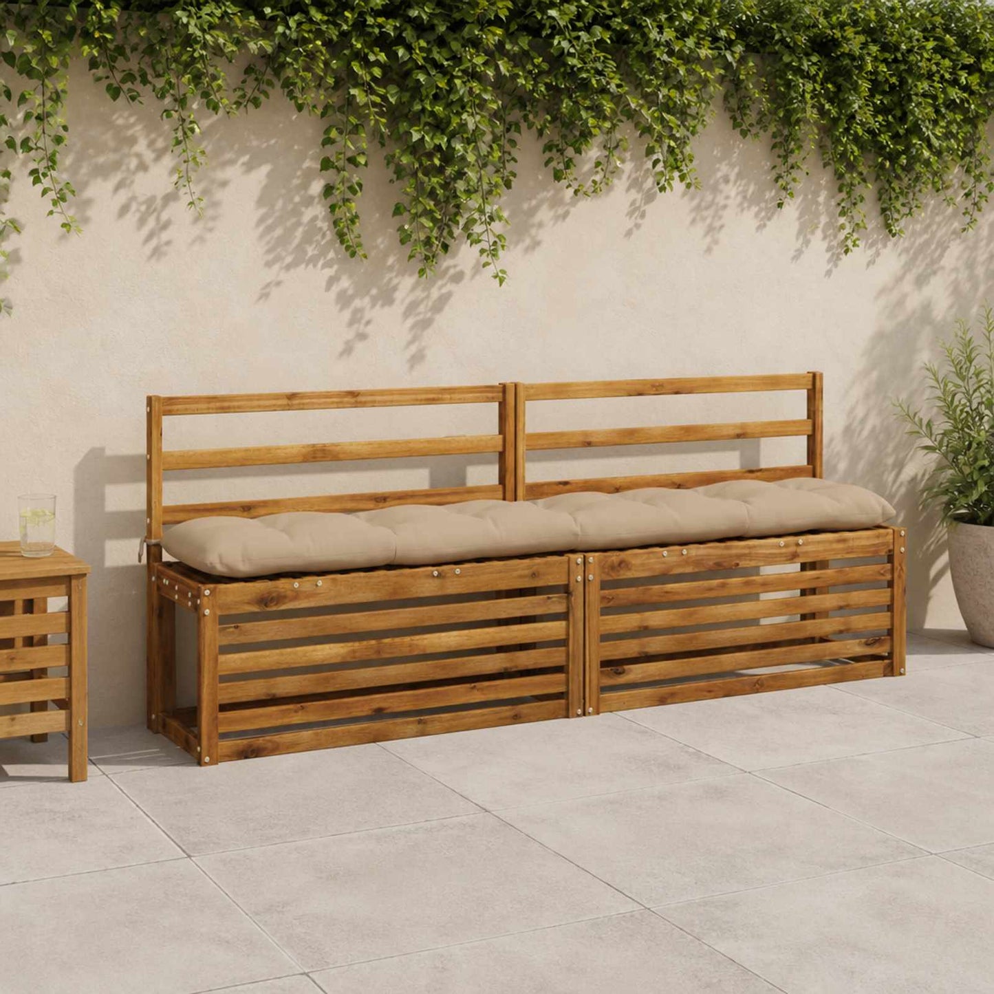 vidaXL Μαξιλάρι πάγκου VIANEN 100% Πολυεστέρας Άμμος 200 x 30 x 12 εκ