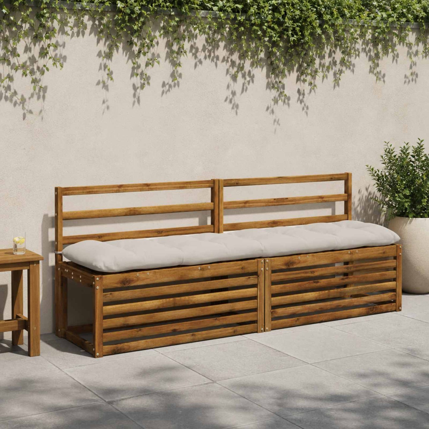 vidaXL Μαξιλάρι πάγκου VIANEN 100% Πολυεστέρας Λευκό 190 x 40 x 12 εκ
