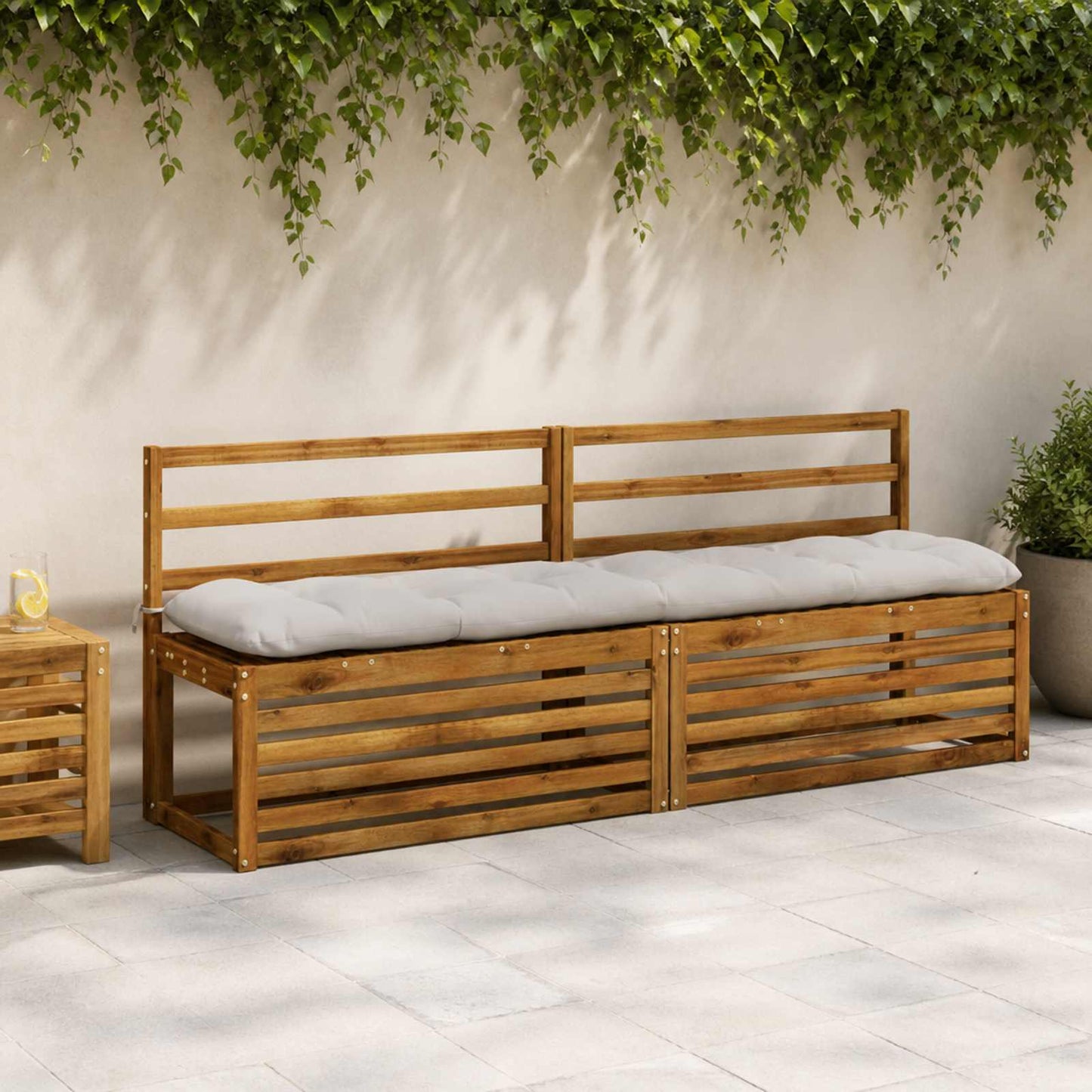 vidaXL Μαξιλάρια Παγκάκια VIANEN 2 τμχ. 100% Πολυεστέρας Λευκό