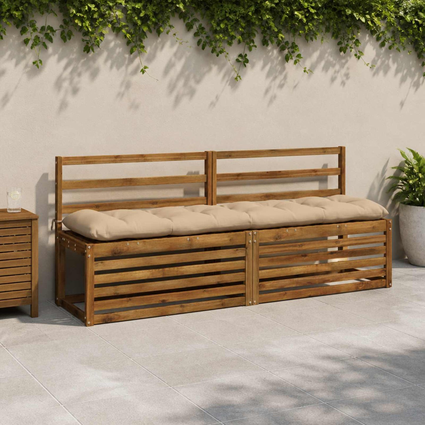 vidaXL Μαξιλάρι πάγκου VIANEN 100% Πολυεστέρας Άμμος 200 x 40 x 12 εκ