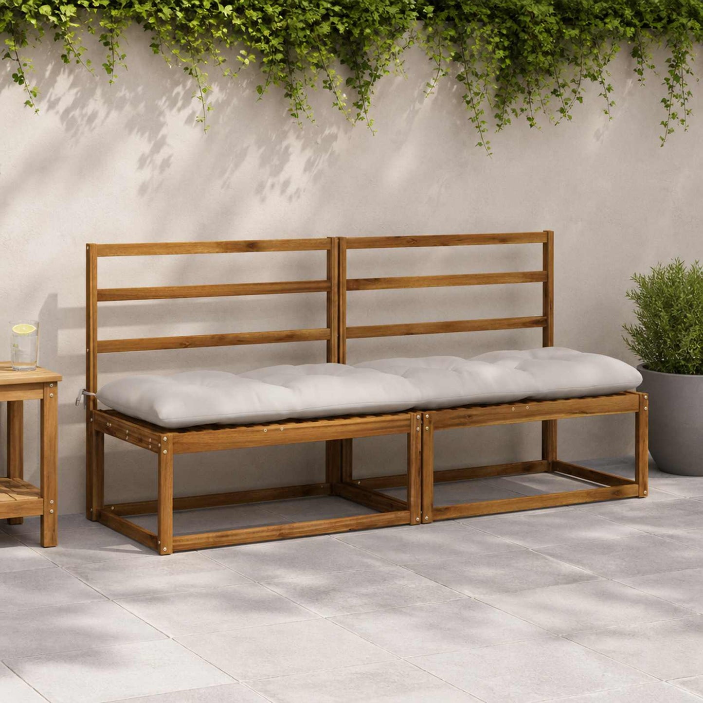 vidaXL Μαξιλάρι πάγκου VIANEN 100% Πολυεστέρας Λευκό 200 x 50 x 12 εκ