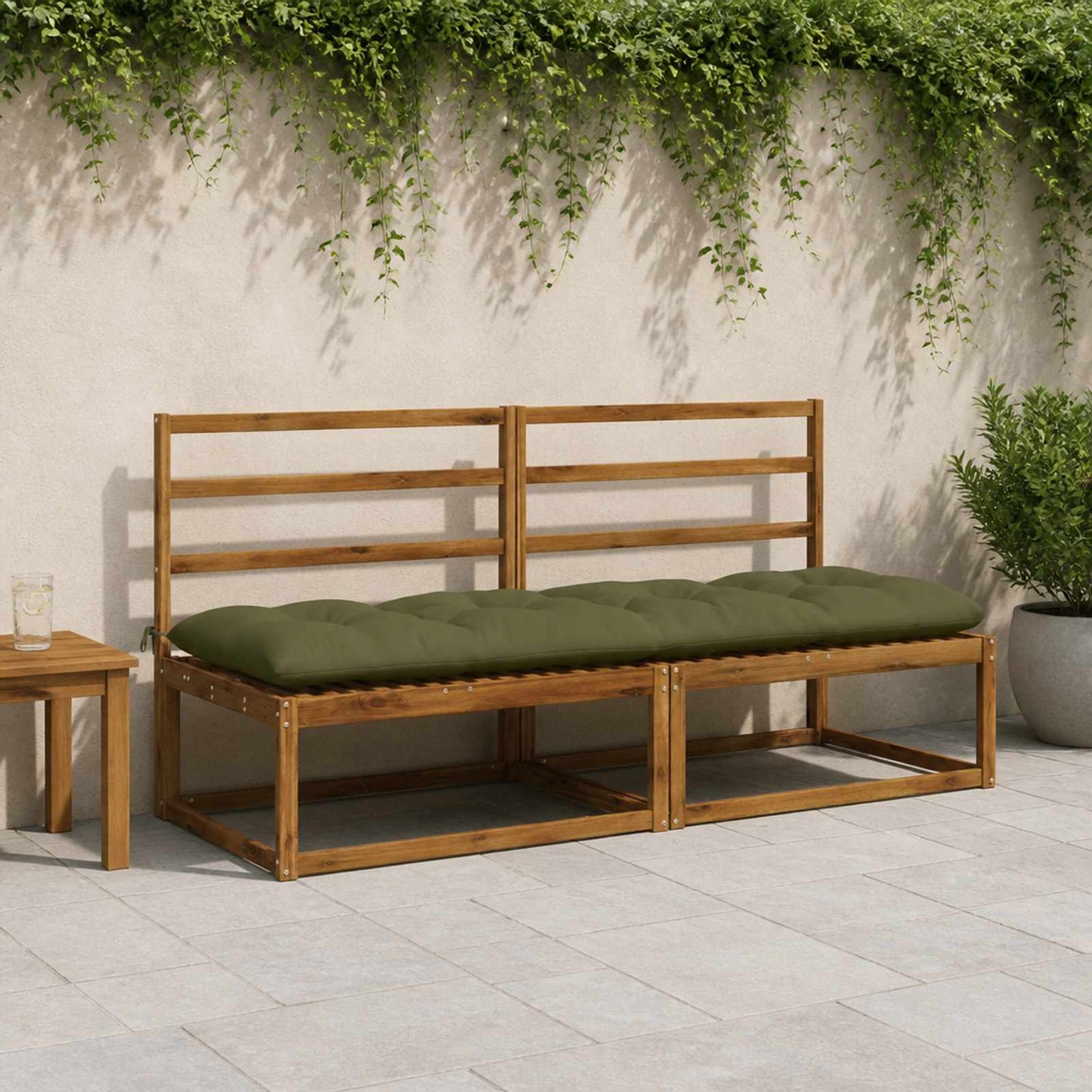 vidaXL Μαξιλάρι πάγκου VIANEN 100% Πολυεστέρας Λαδί 200 x 60 x 12 εκ
