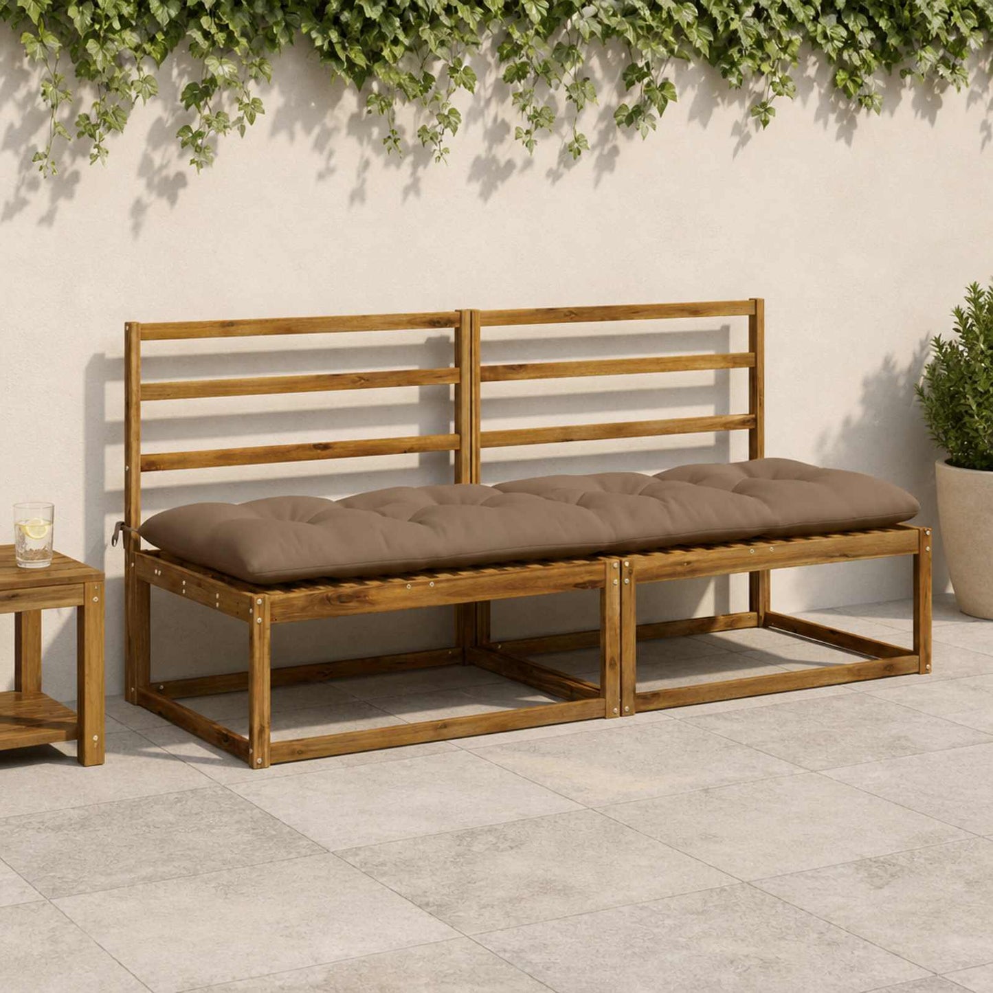 vidaXL Μαξιλάρι πάγκου VIANEN 100% Πολυεστέρας Taupe 200 x 60 x 12 εκ