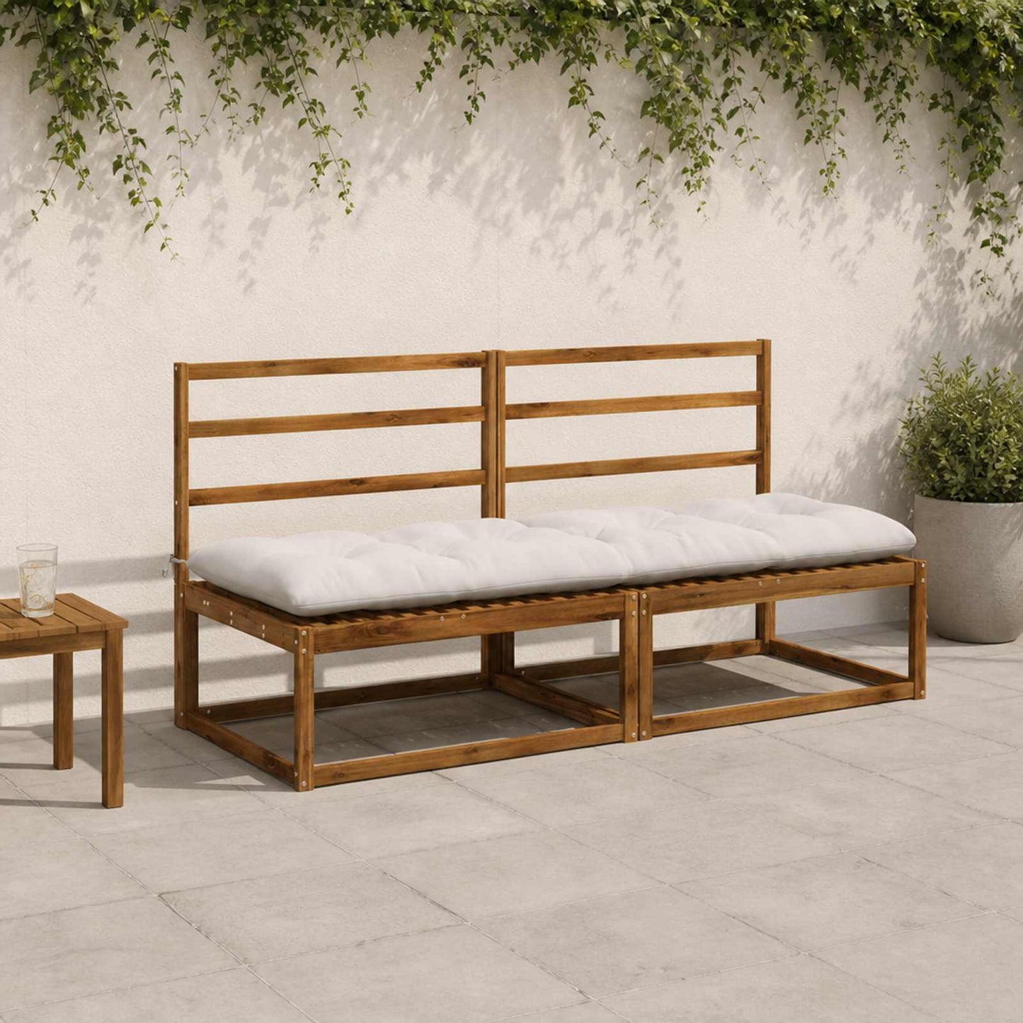vidaXL Μαξιλάρι πάγκου VIANEN 100% Πολυεστέρας Λευκό 200 x 60 x 12 εκ