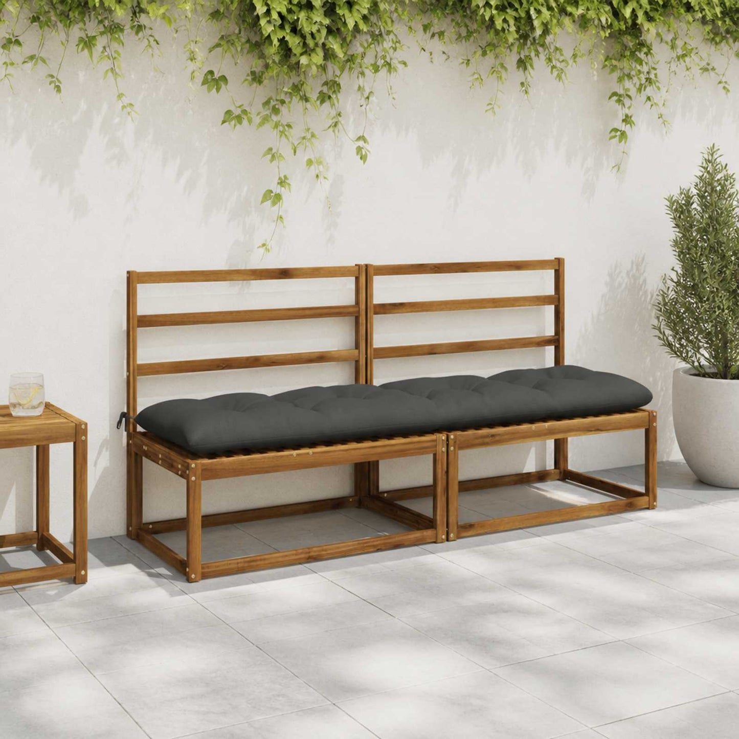 vidaXL Μαξιλάρια Παγκάκια VIANEN 2 τμχ. 100% Πολυεστέρας Ανθρακί