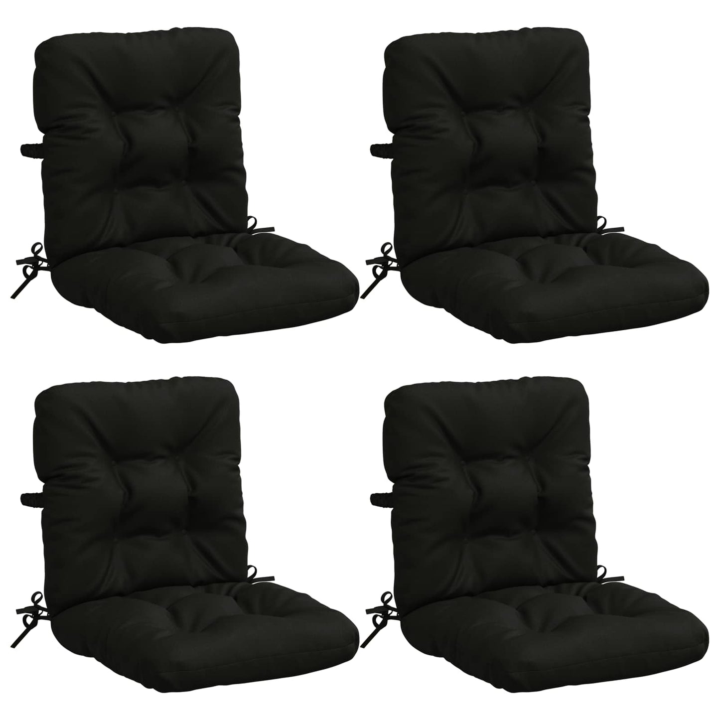 vidaXL Σέτ Μαξιλαριών Υψηλής Πλάτης 4 Τεμαχίων VIANEN 4 pcs Μαύρο