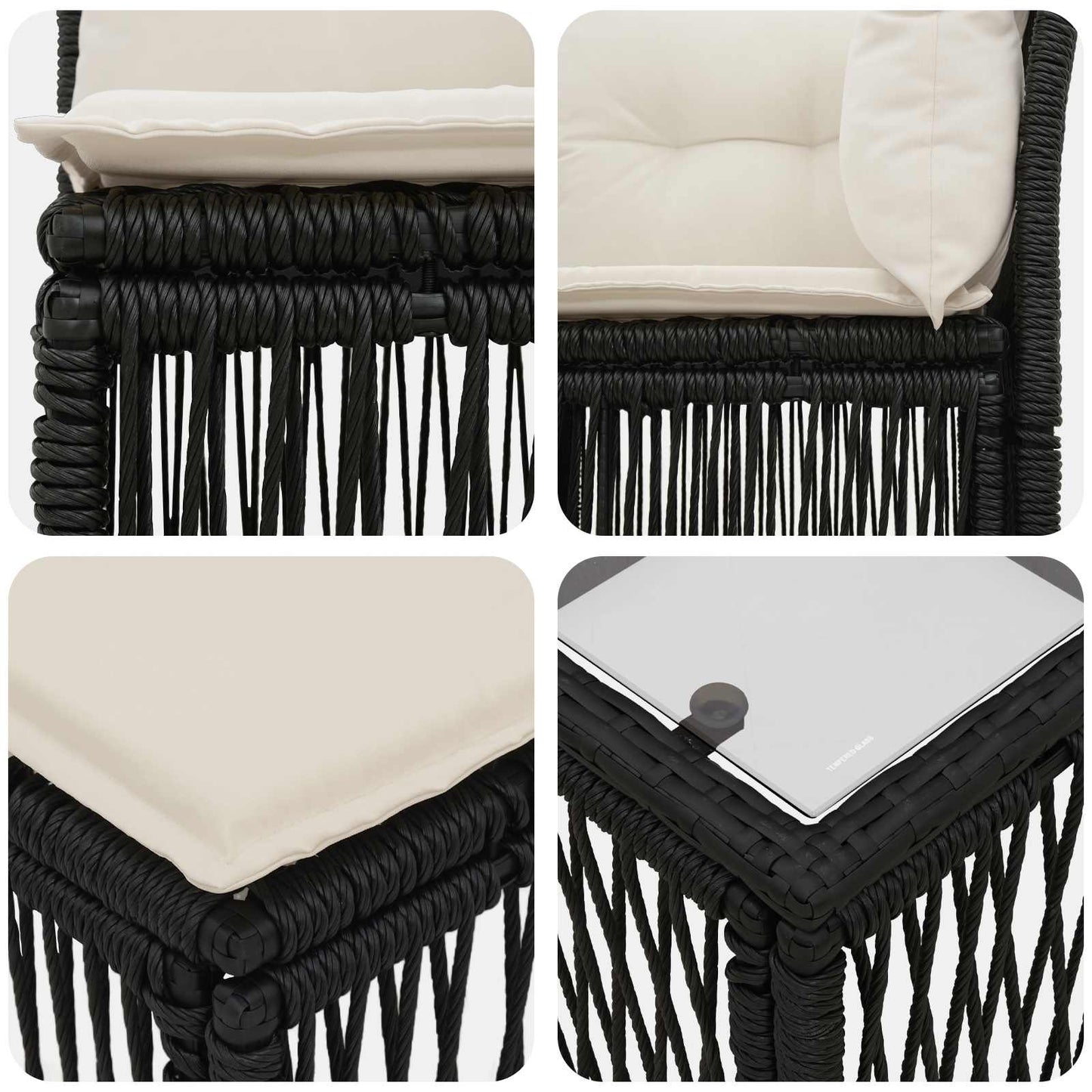 vidaXL Σετ Καναπέ Κήπου 8 pcs Μαύρο συνθετικό ρατάν