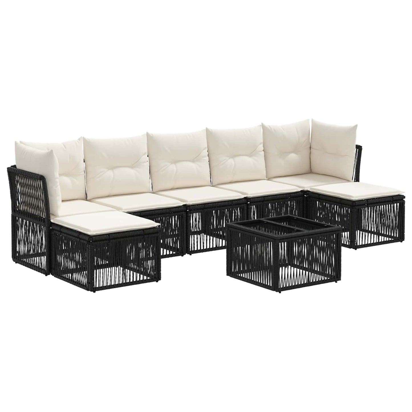 vidaXL Σετ Καναπέ Κήπου 8 pcs Μαύρο συνθετικό ρατάν