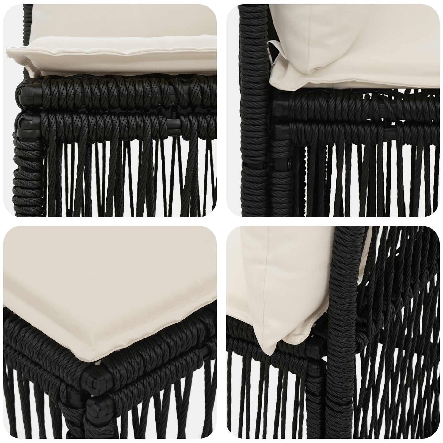 vidaXL Σετ Καναπέ Κήπου 8 pcs Μαύρο συνθετικό ρατάν