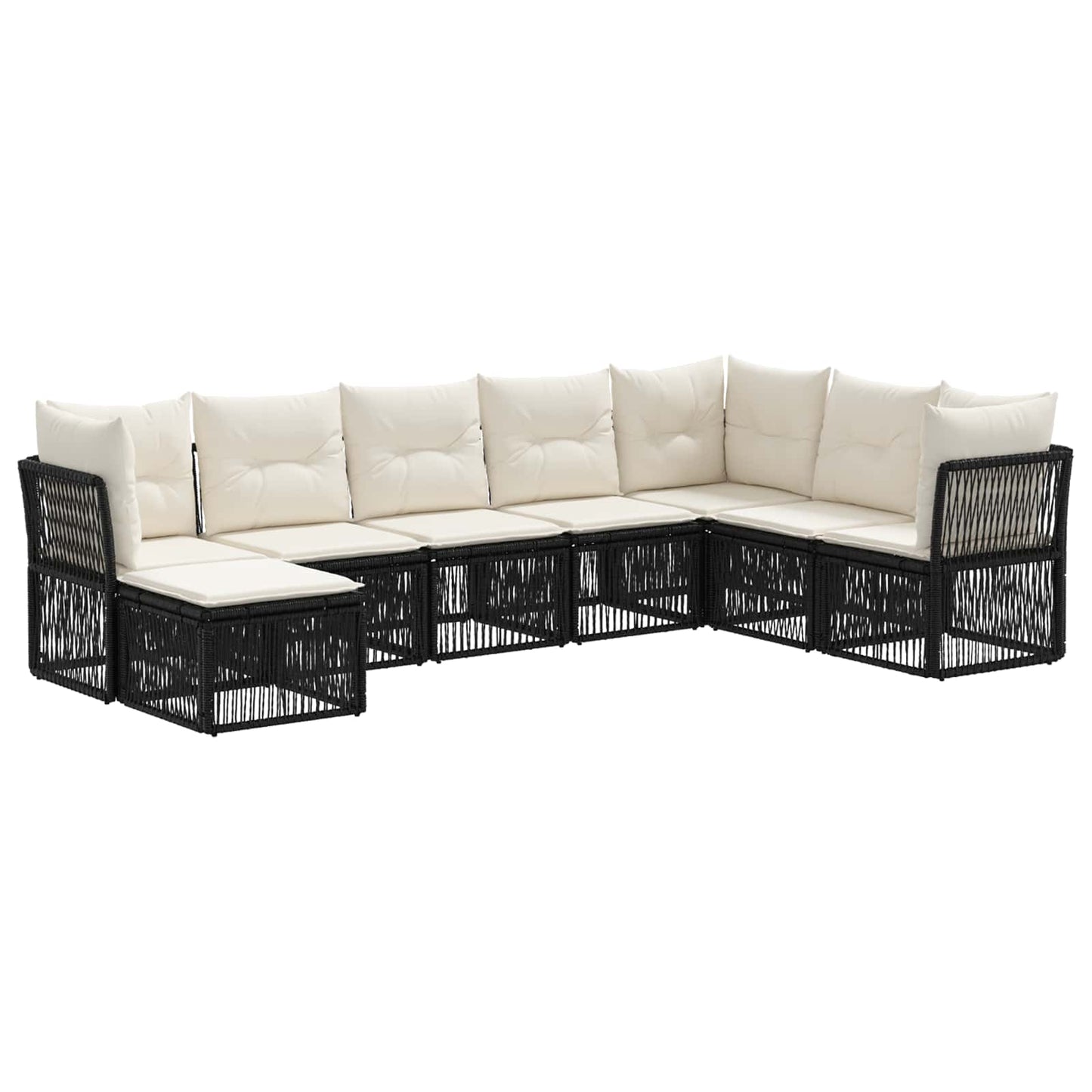 vidaXL Σετ Καναπέ Κήπου 8 pcs Μαύρο συνθετικό ρατάν