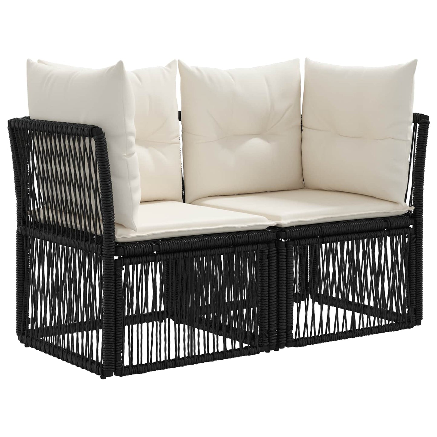 vidaXL Σετ Καναπέ Κήπου 8 pcs Μαύρο συνθετικό ρατάν