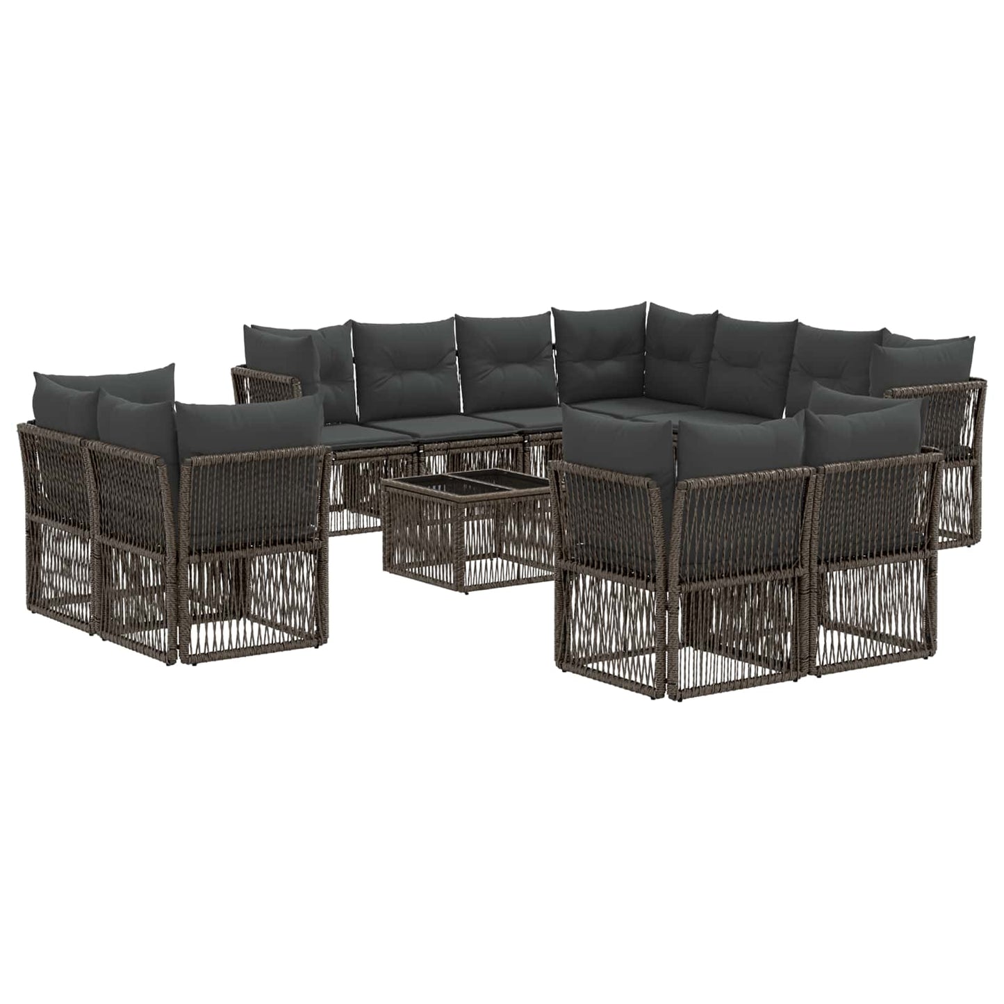 vidaXL Σετ Καναπέ Κήπου 12 τμχ. Γκρι συνθετικό ρατάν