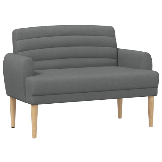 vidaXL Love seat με κουμπιά Σκούρο Γκρι 116 x 67 x 80 εκ. Ύφασμα