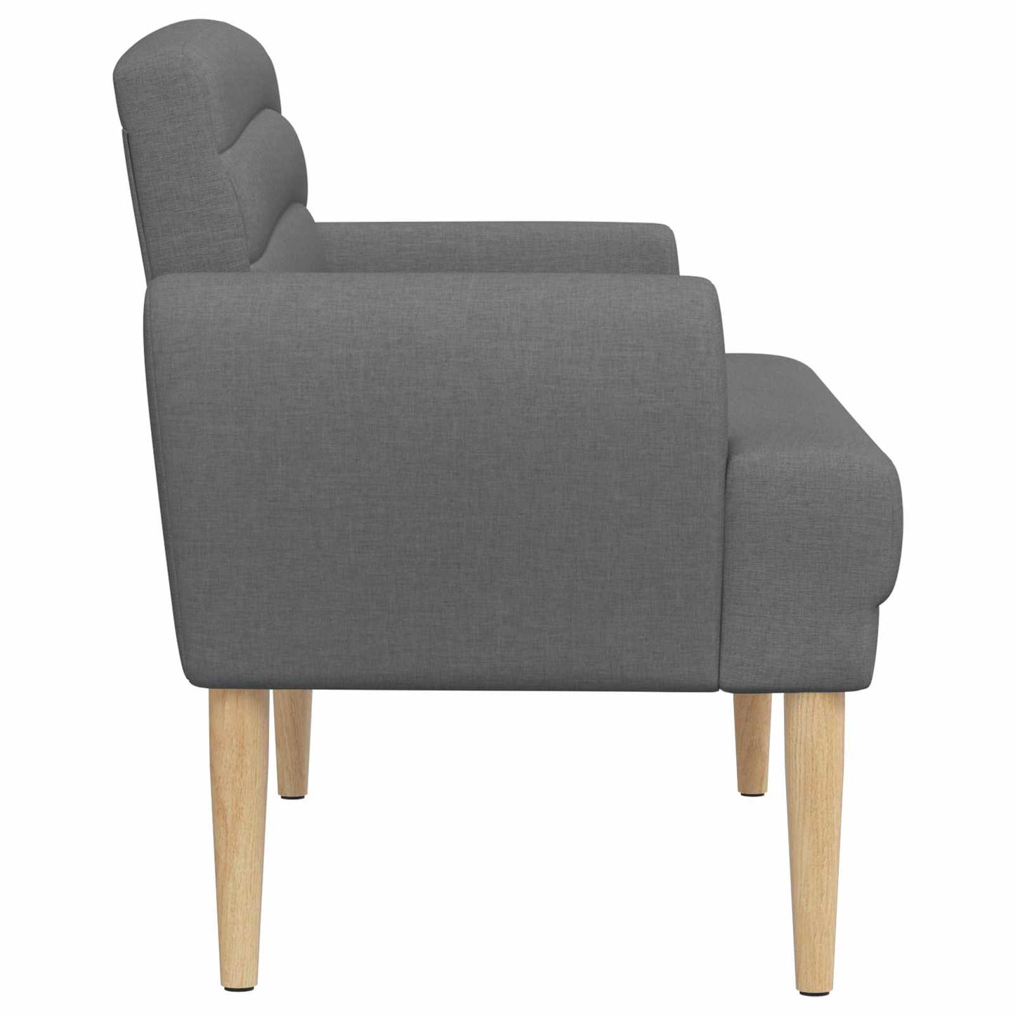 vidaXL Love seat με κουμπιά Σκούρο Γκρι 116 x 67 x 80 εκ. Ύφασμα