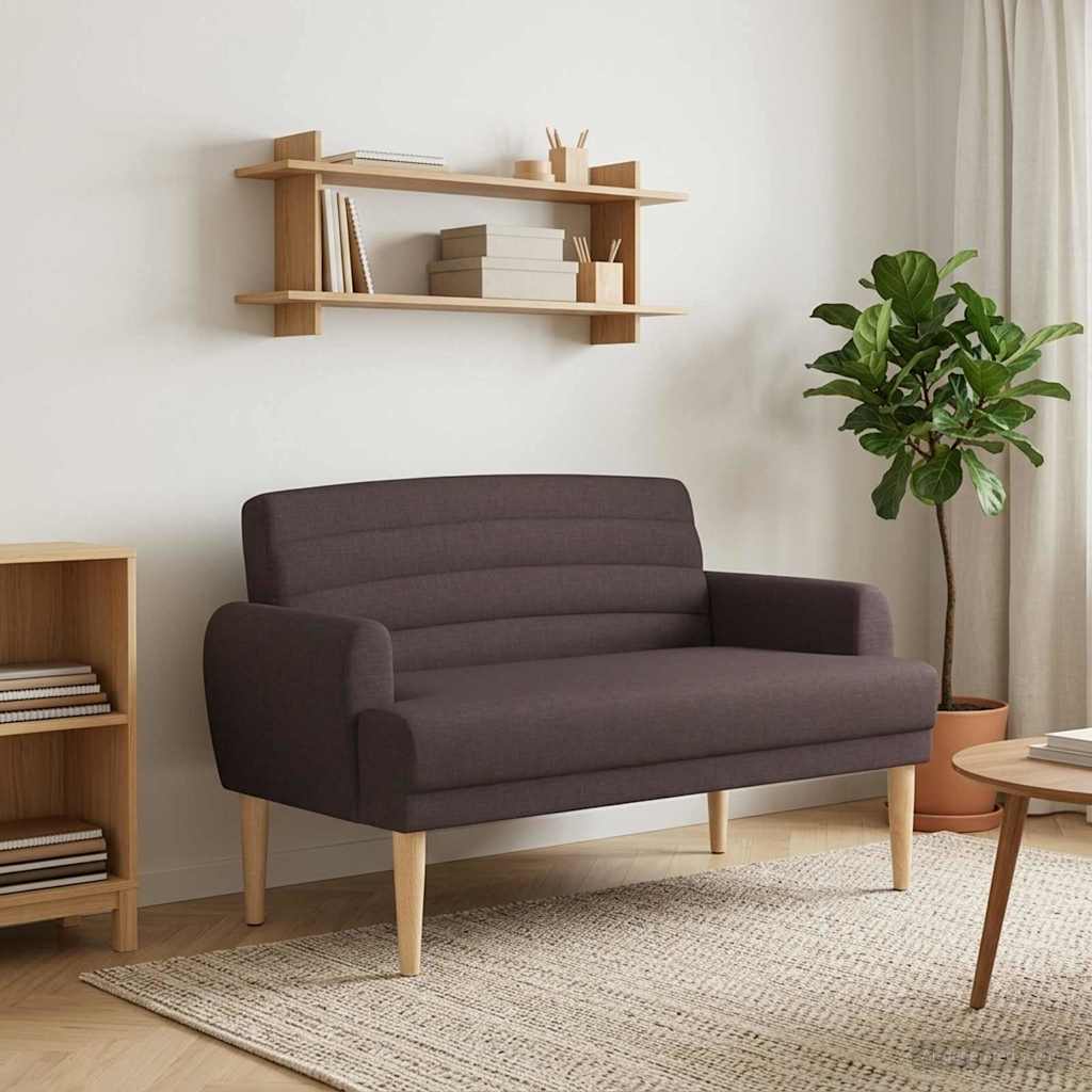 vidaXL Love seat με κουμπιά Σκούρο Καφέ 116 x 67 x 80 εκ. Ύφασμα